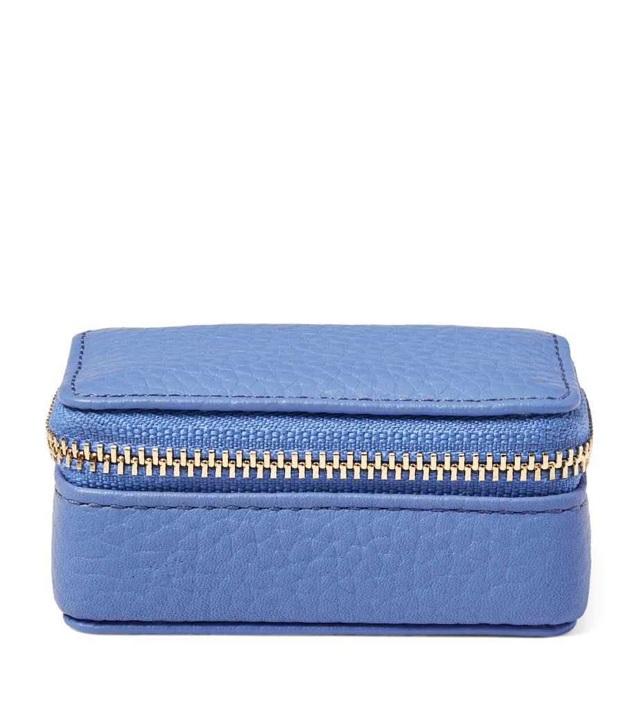 Small Leather Travel Jewellery Case CAPRI BLUE Image 1