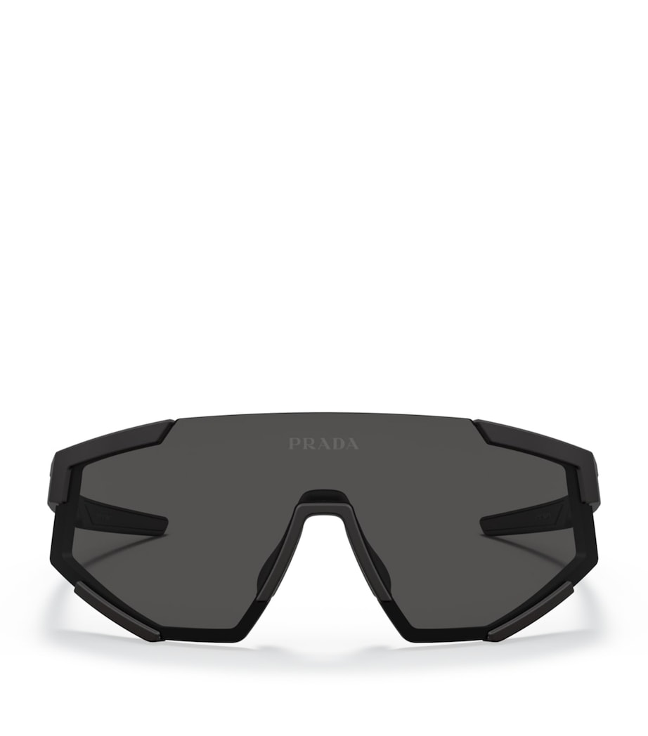 Prada Linea Rossa Shield Pillow Sunglasses Black Image 1
