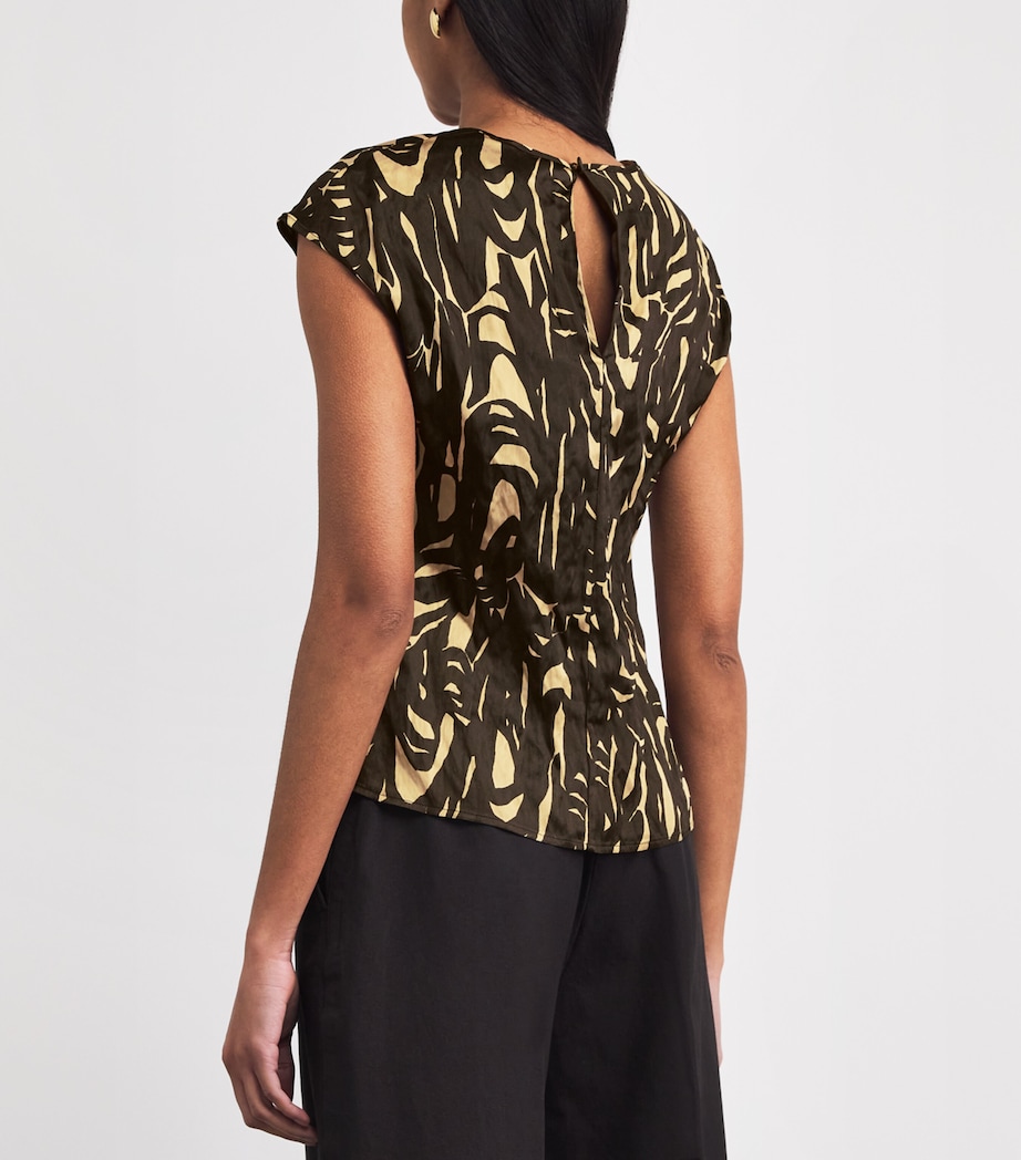 Printed Crinkle Zeyna Top COCOA/POWDER Image 5