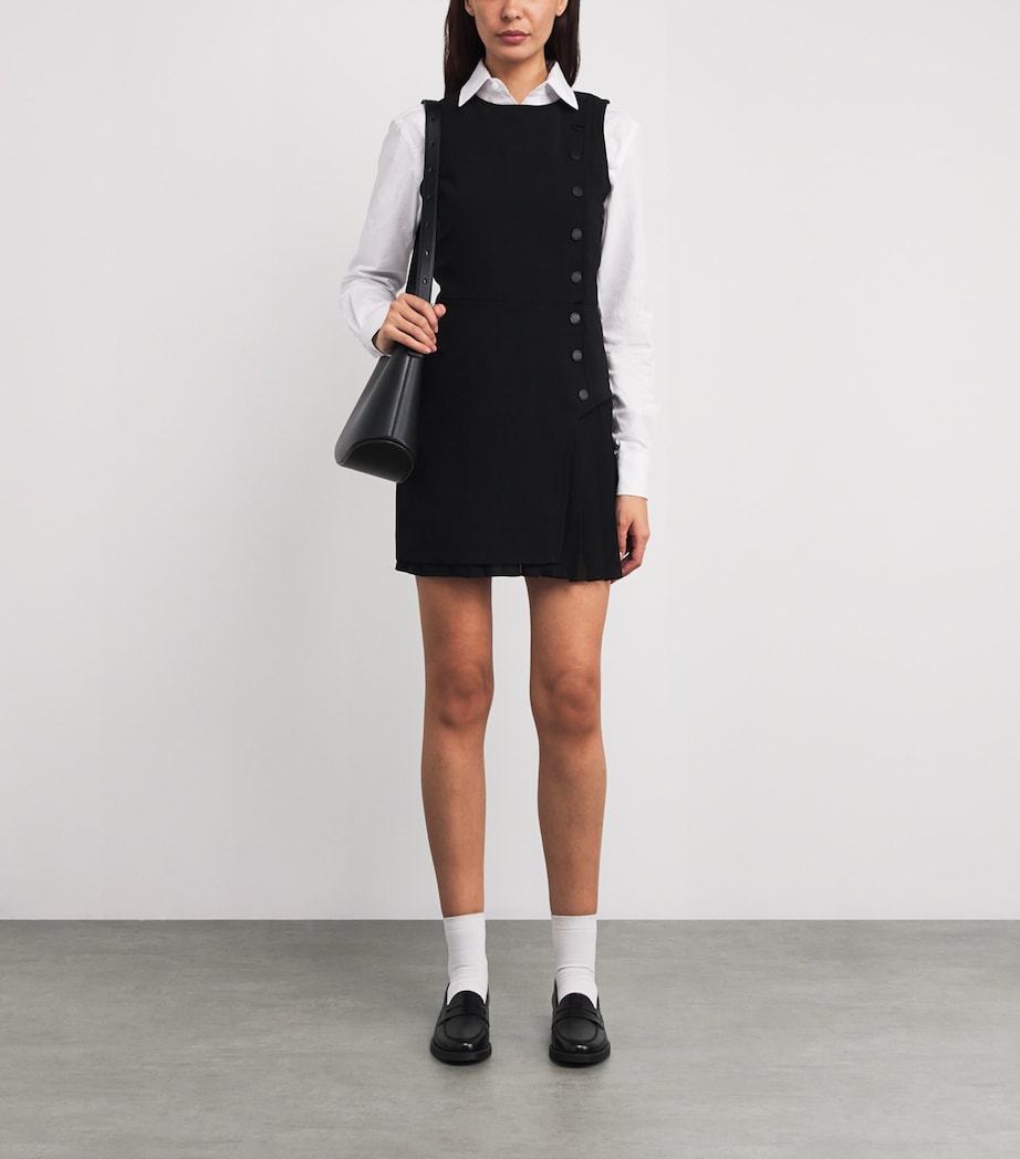 Pleated Panel Mini Dress BLACK Image 2