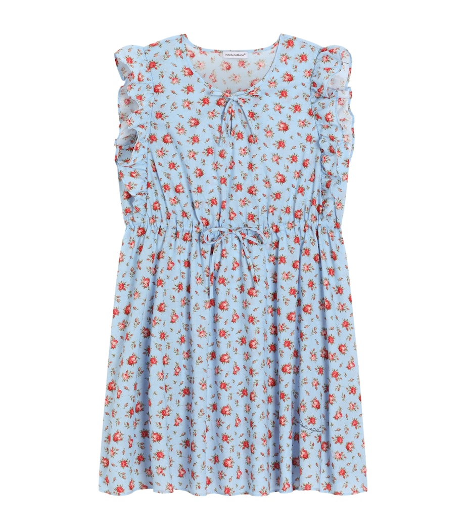 Dolce&Gabbana Kids Cotton Rose-Print Dress (8-12+ Years) Roselline F.ce Image 1