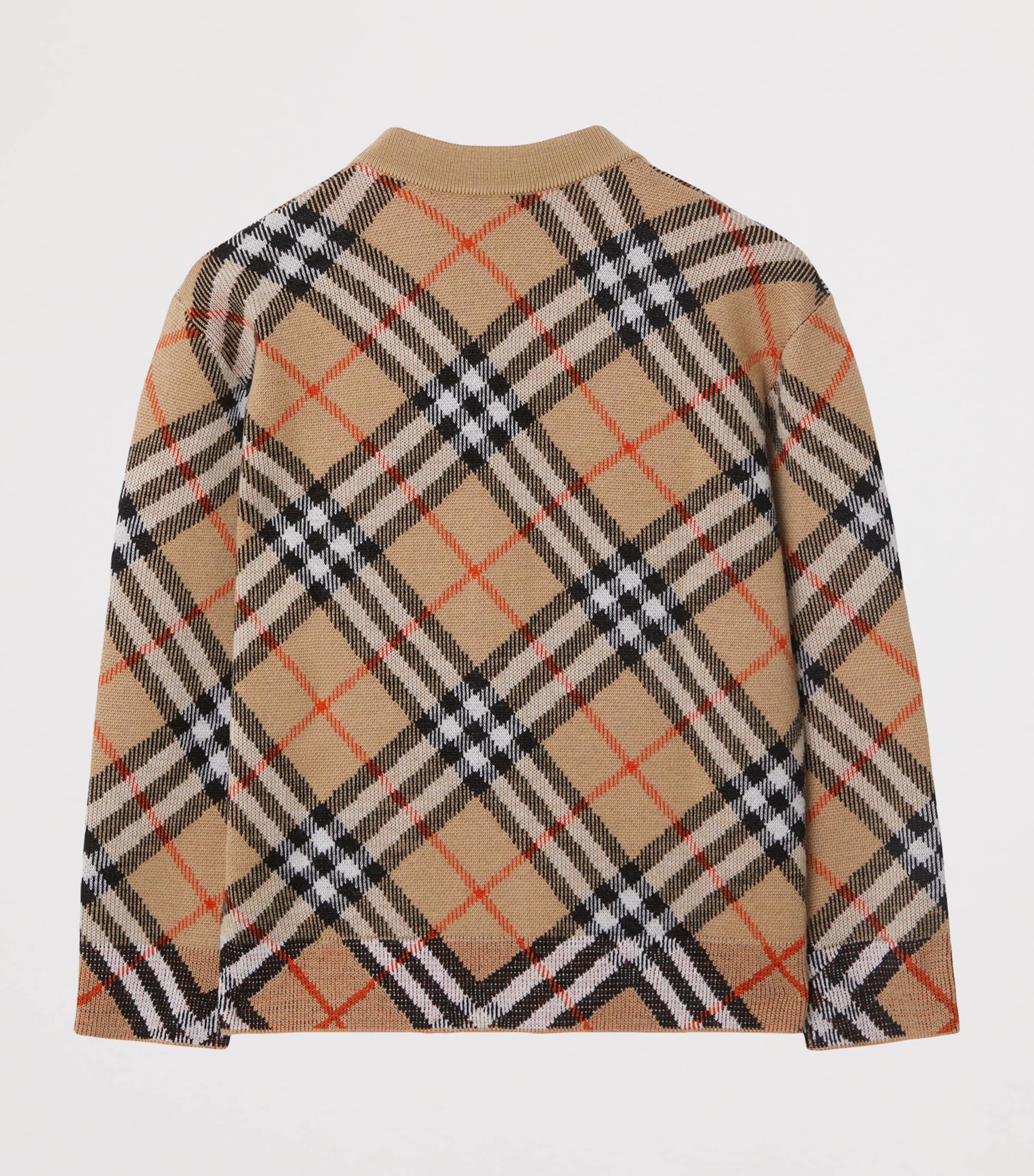 Wool Check Cardigan (3-12 Years) SAND IP CHECK Image 2