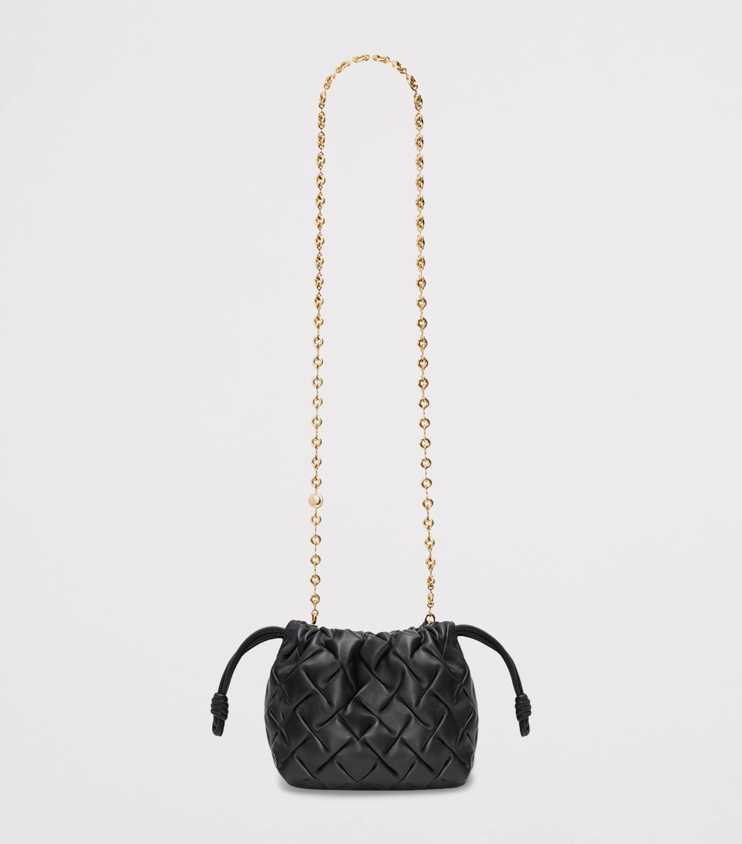 Mini Pinched Leather Flamenco Purse BLACK Image 6