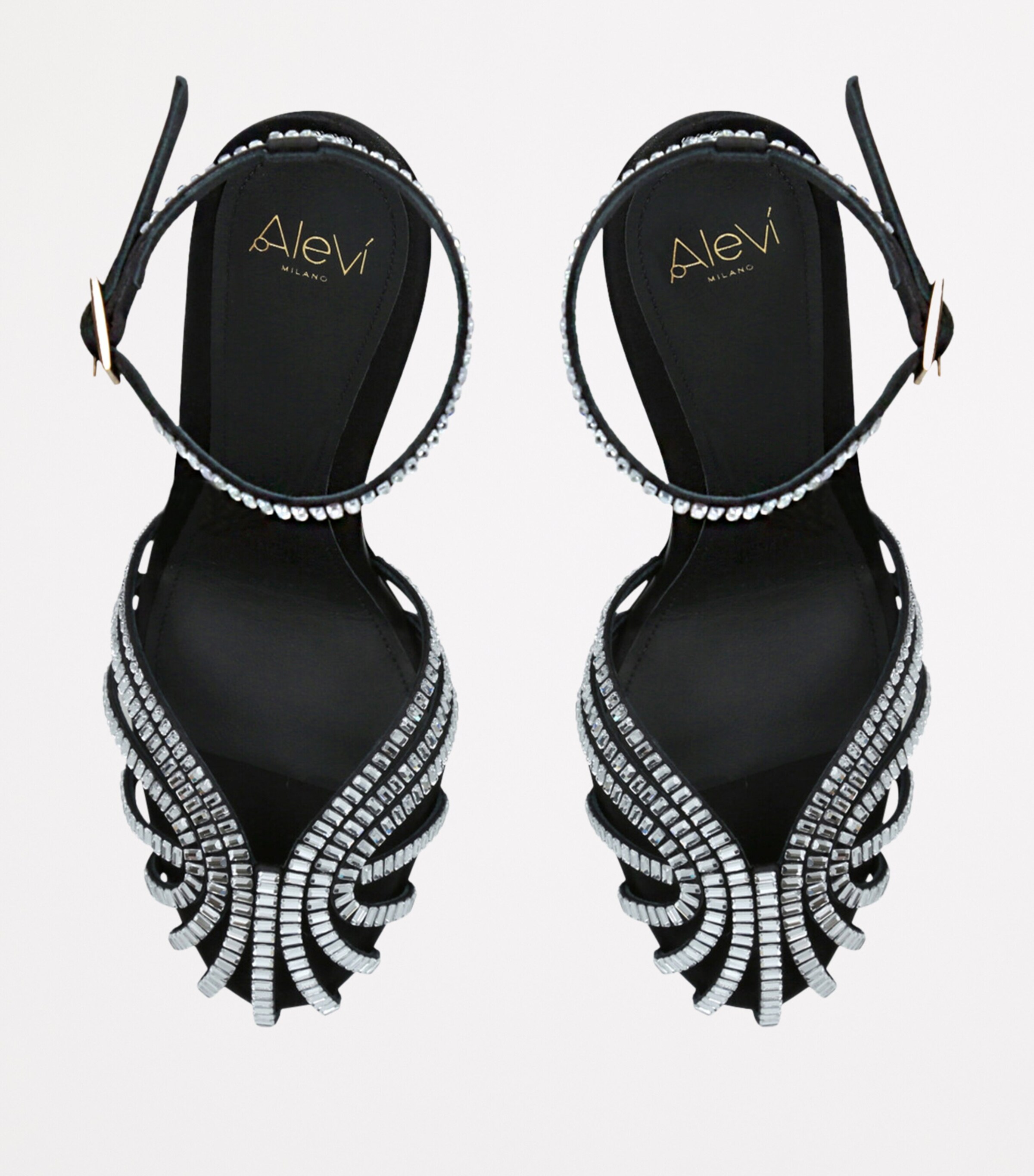 Satin Embellished Penelope Heeled Sandals 110 BLACK/COMB Image 4