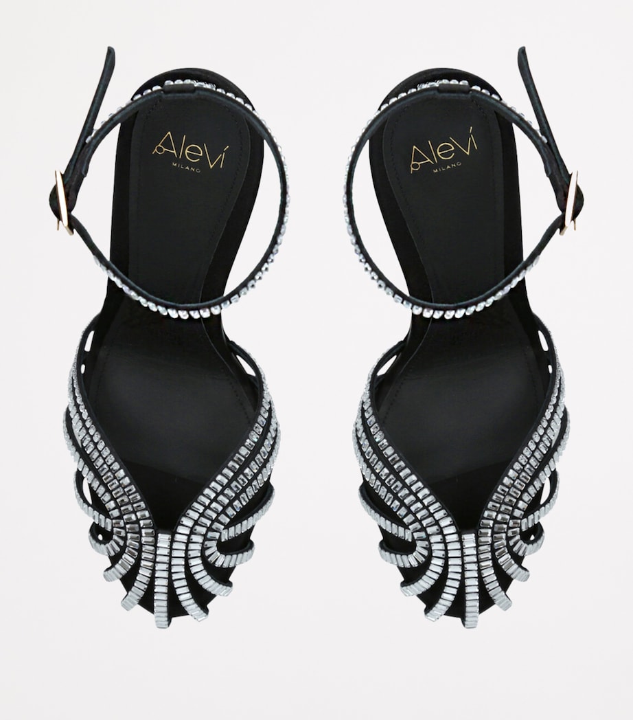 Satin Embellished Penelope Heeled Sandals 110 BLACK/COMB Image 4