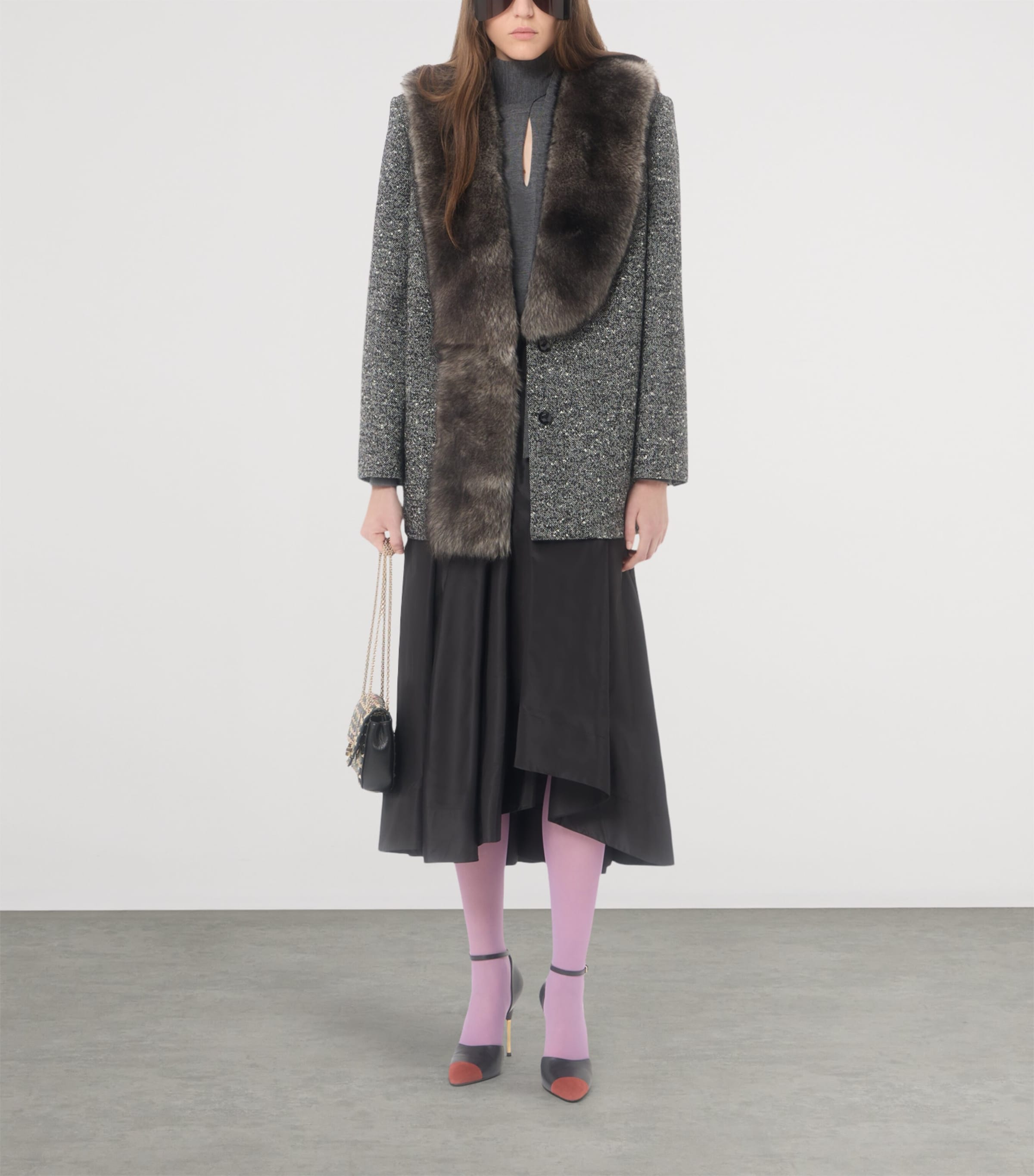 Valentino Womens Bouclé Caban Jacket Image 2