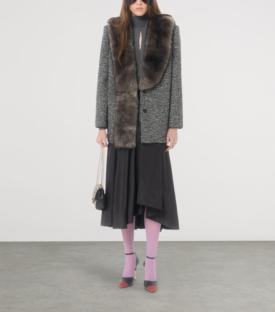 Valentino Womens Bouclé Caban Jacket Image 2