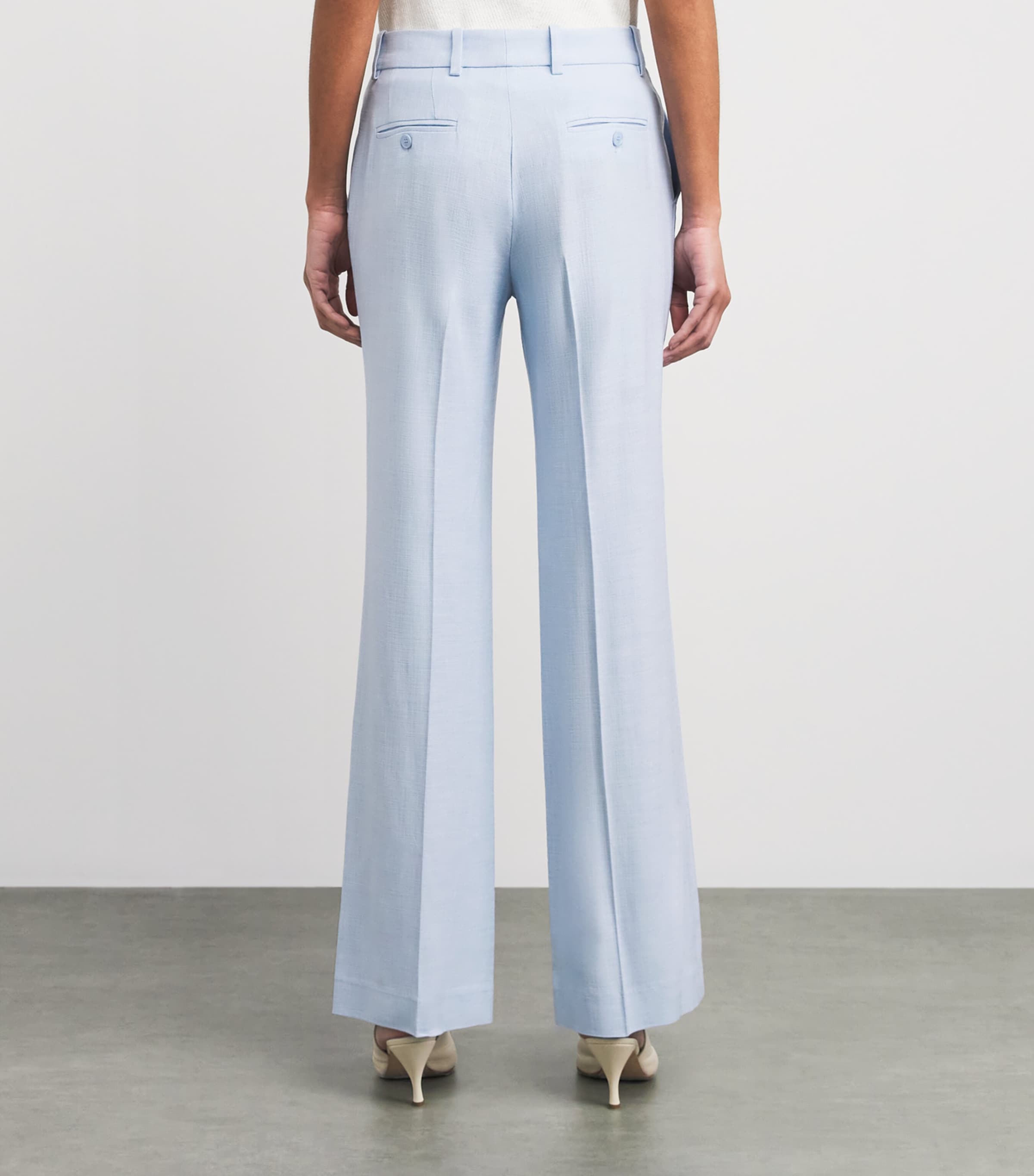 Maje Womens Pleated Tailored Trousers Blue Sky Image 5