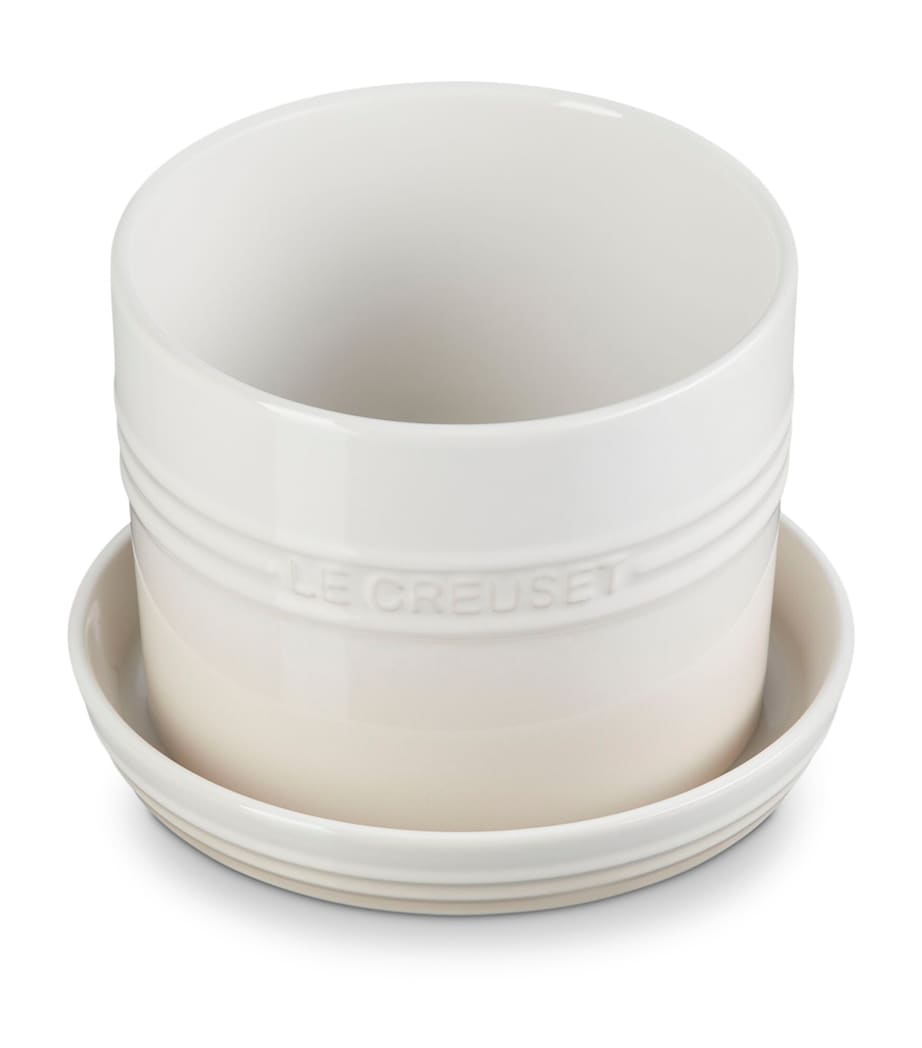 Le Creuset Stoneware Herb Planter (15cm) Meringue Image 2