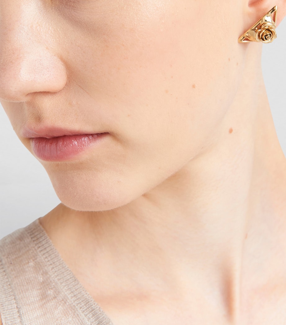 Rose Triangle Stud Earrings F0056 Image 3