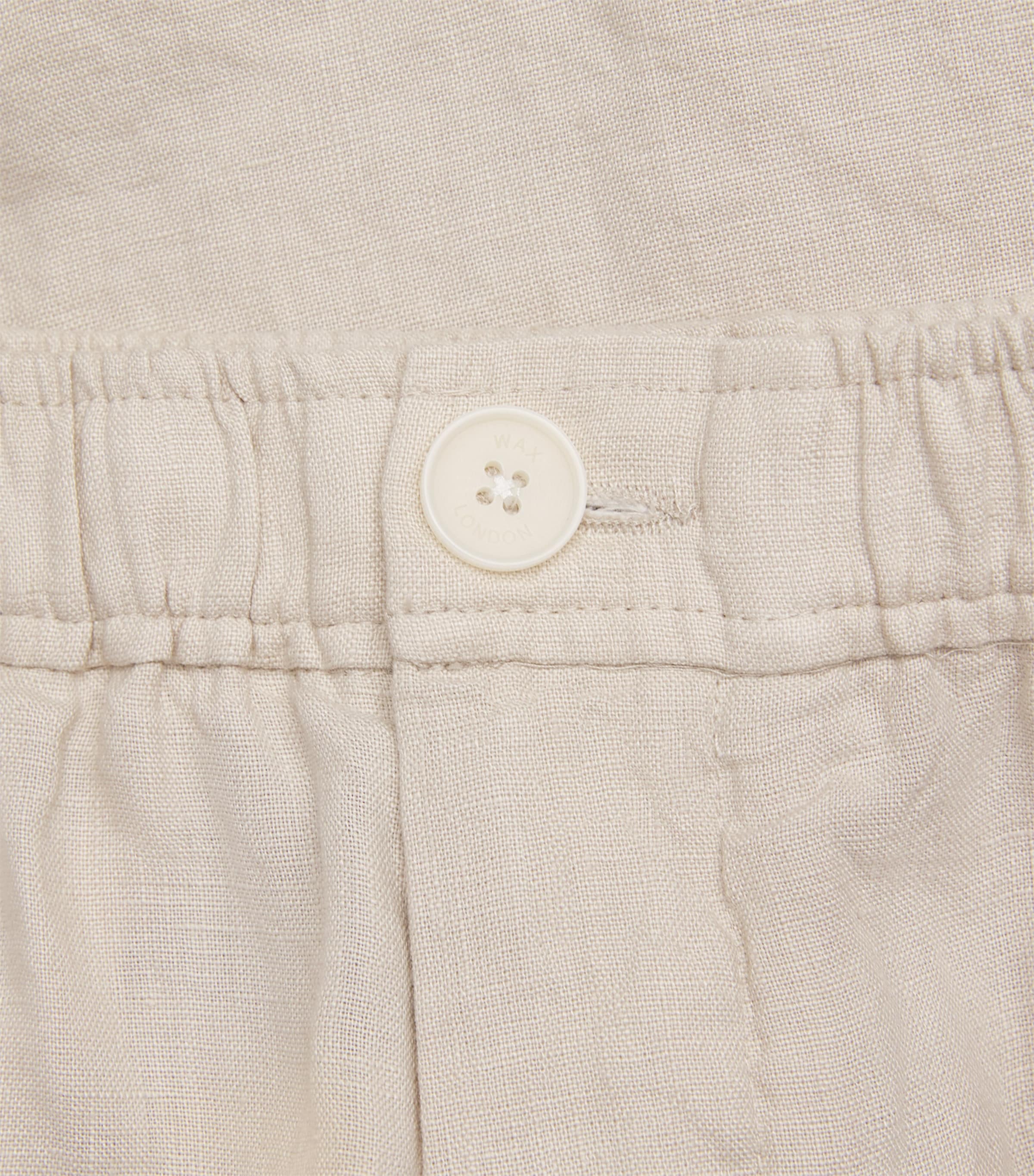 Wax London Mens Linen Kurt Shorts Beige Image 6