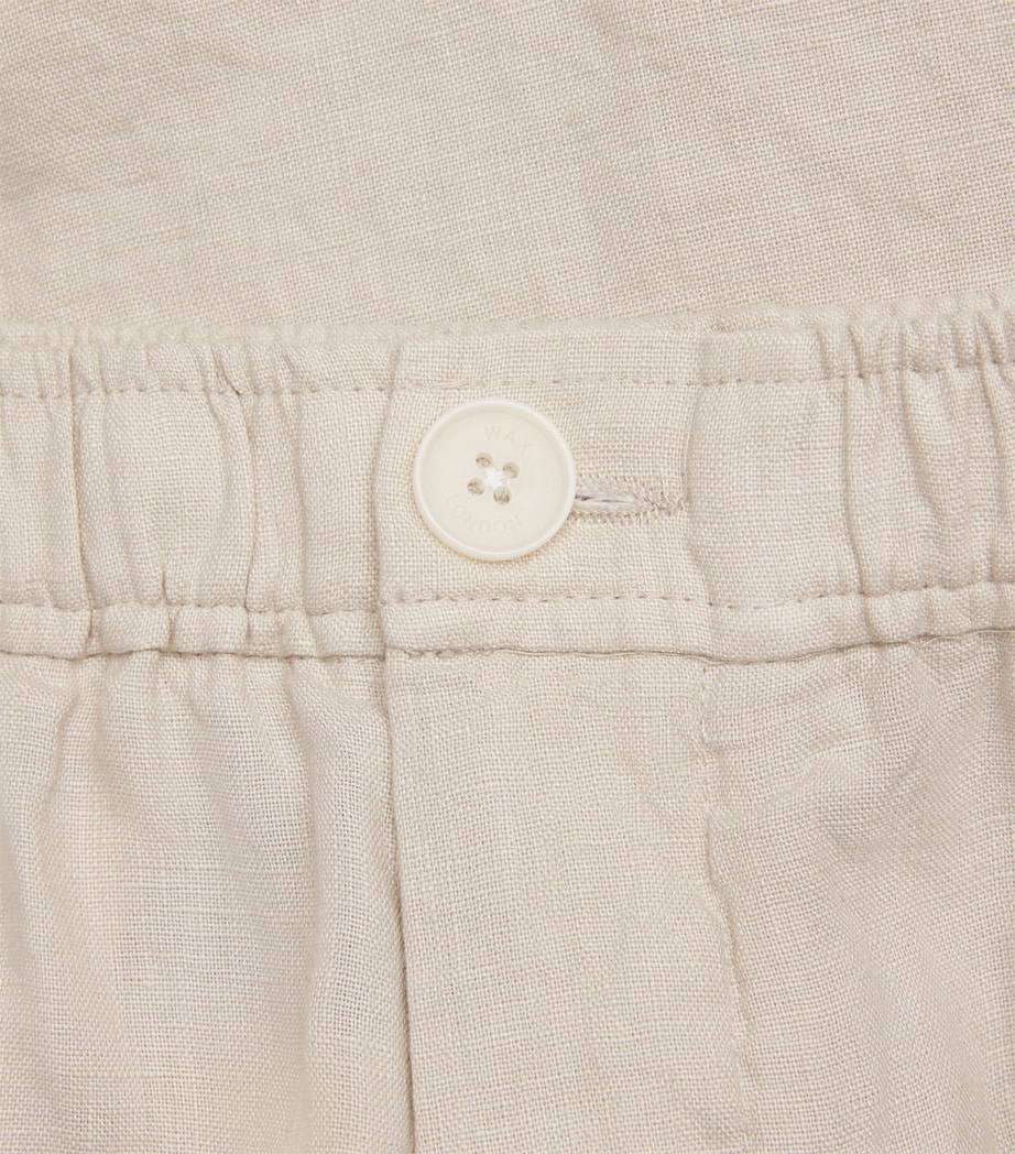 Wax London Mens Linen Kurt Shorts Beige Image 6