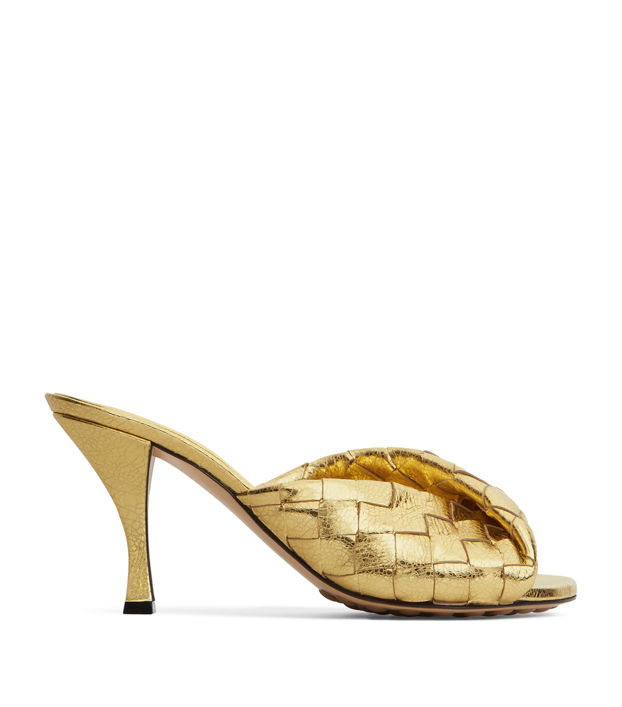 Bottega Veneta Blink Intrecciato Leather Mules In Pink