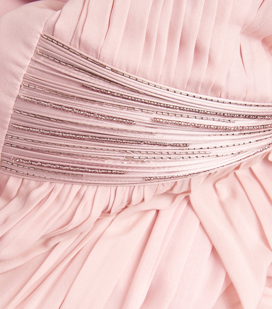 Silk Chiffon Cape Roz Gown POWDER PINK Image 5