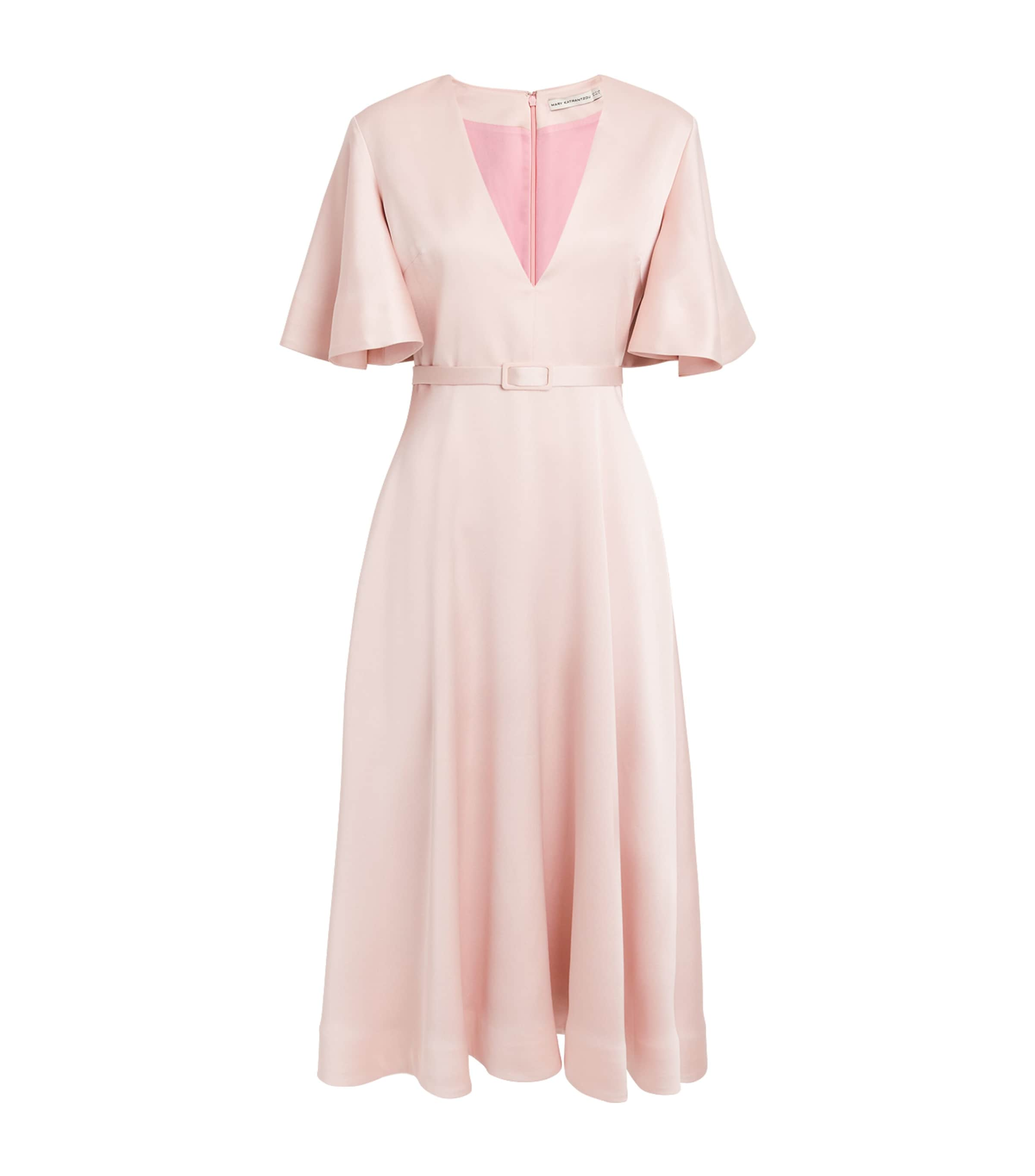 Mary Katrantzou Wool Marie Midi Dress In Pink