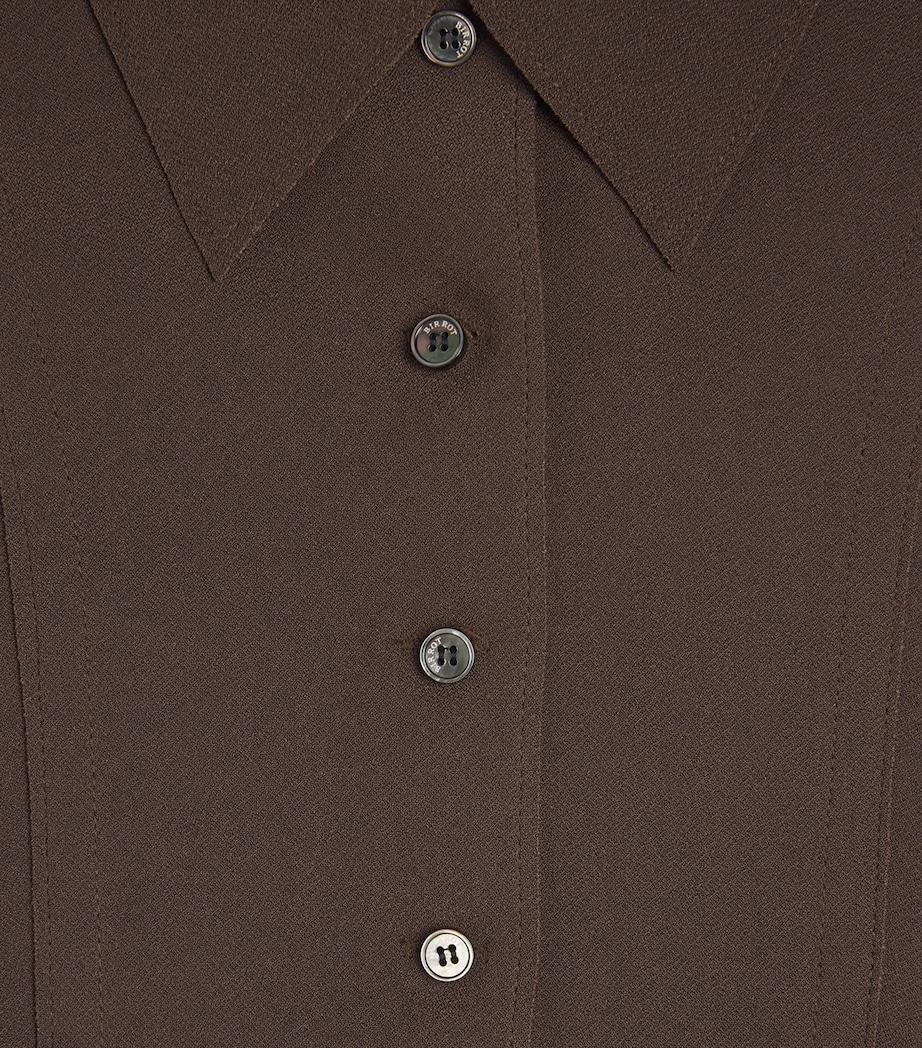 Birrot Womens Lay 2 Fitted Shirt Cocoa Brown Image 6