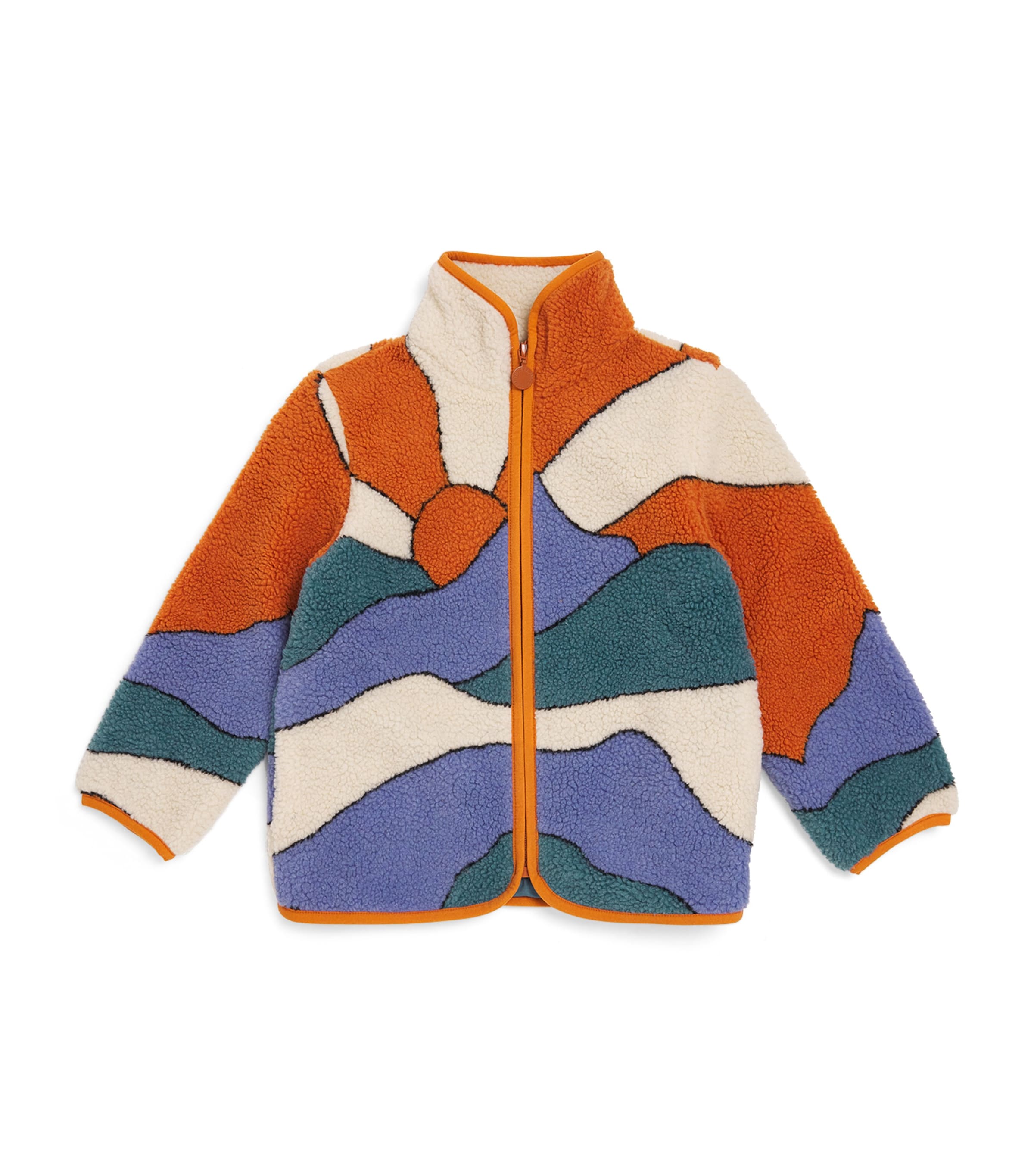 Stella Mccartney Kids' Desert Landscape Fleece Jacket In Multi