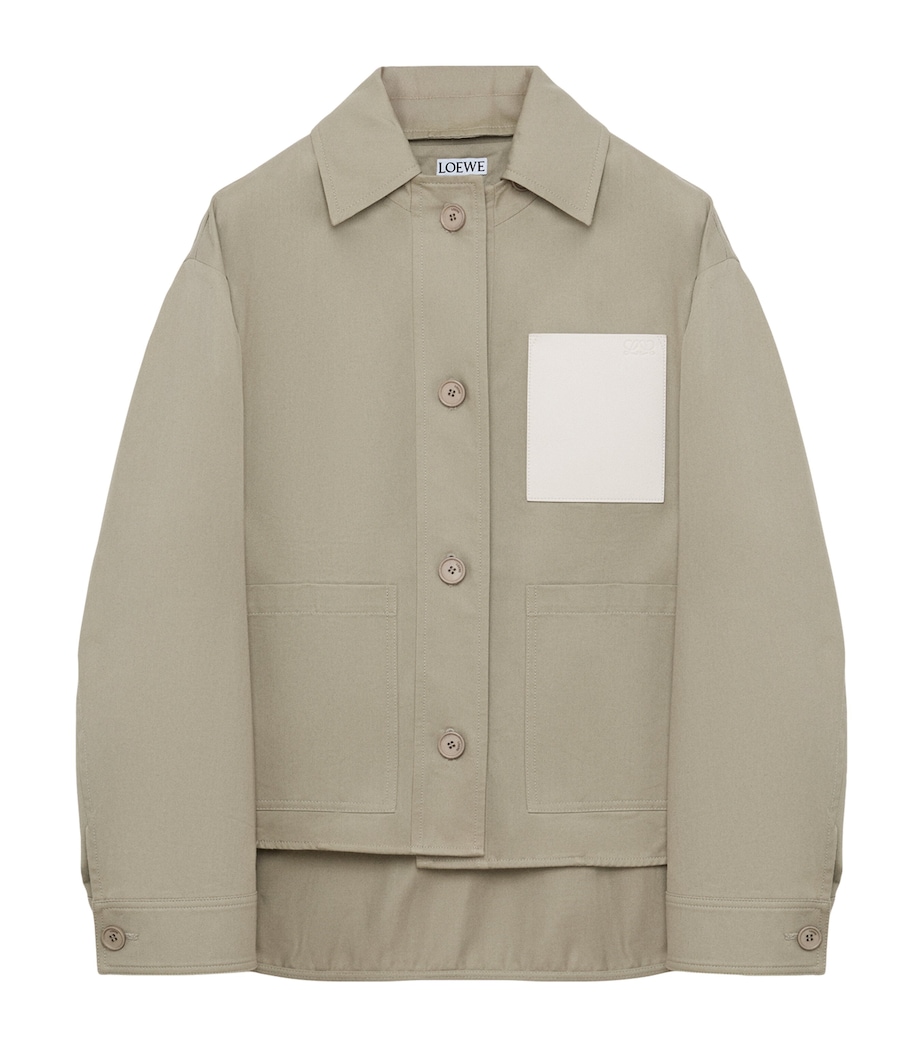 LOEWE Womens Cotton Workwear Jacket Light Sage Image 1