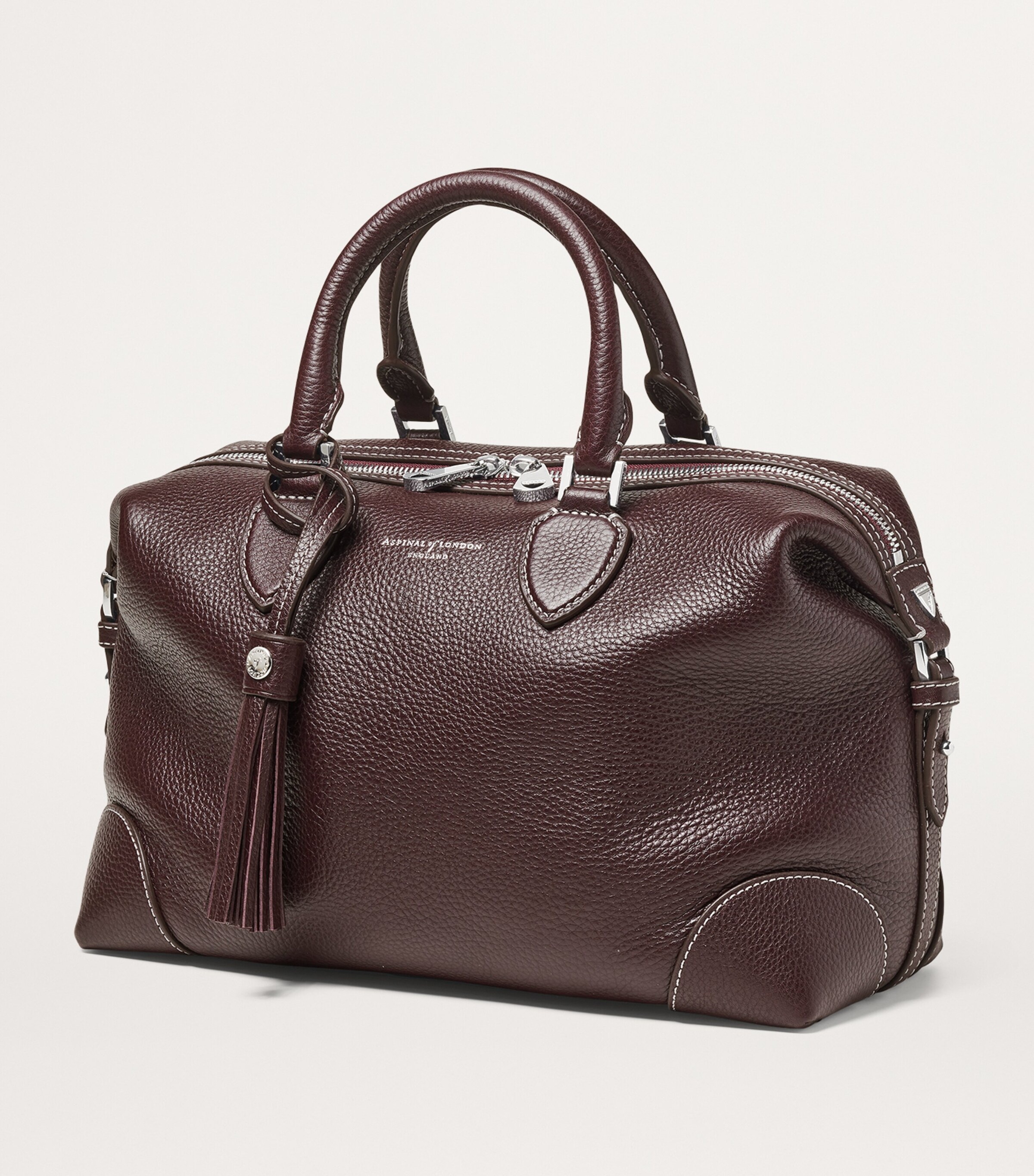 Leather Hudson Bowling Bag WINE Image 3