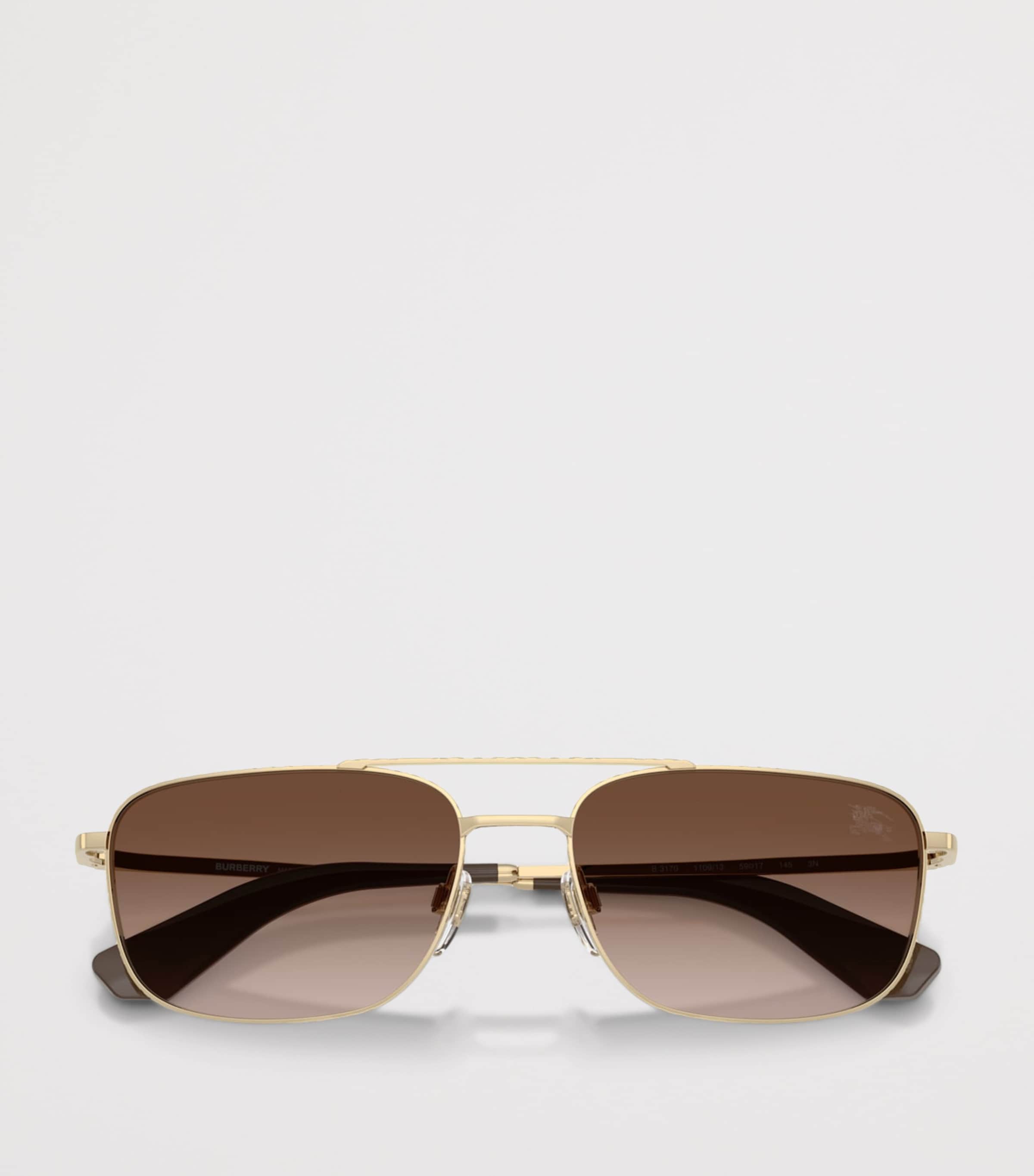 Burberry Metal BE3170 Pilot Sunglasses Gold Image 5