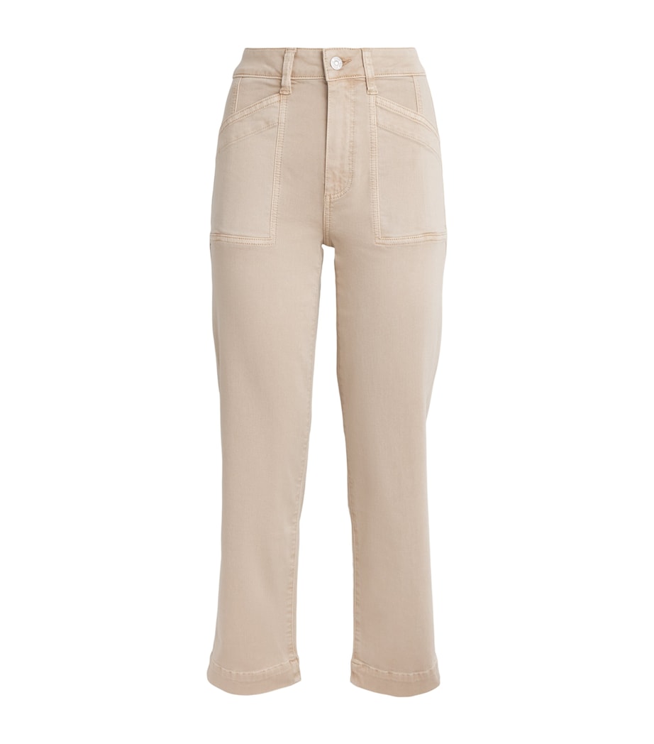 PAIGE Womens Quincy Ankle Mid-Rise Straight Jeans Vintage Warm Sand Image 1