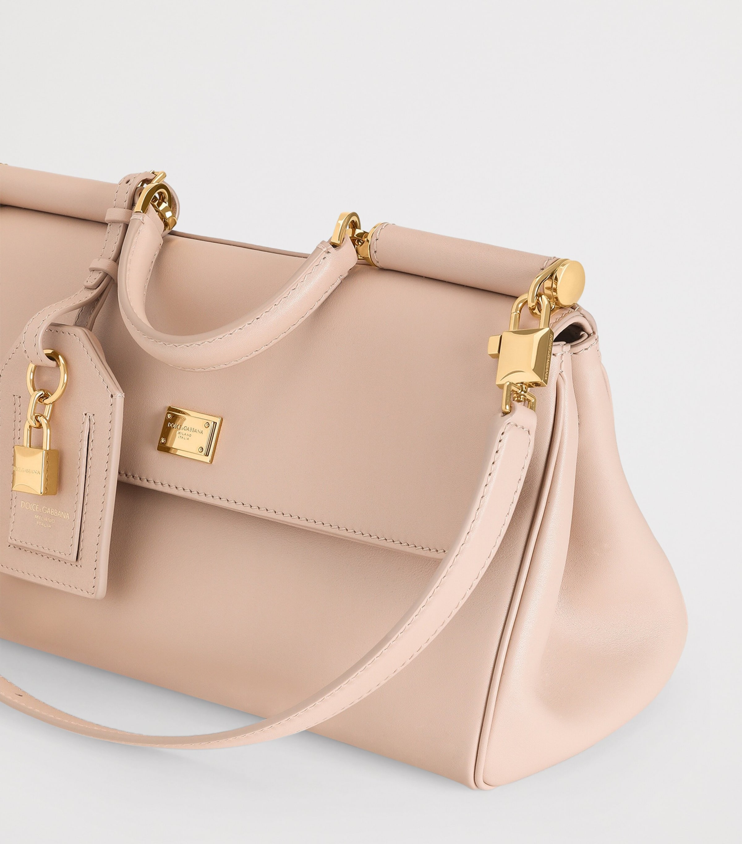 Plongé Calfskin My Sicily Top-Handle Bag 80095-NUDE 1 Image 7