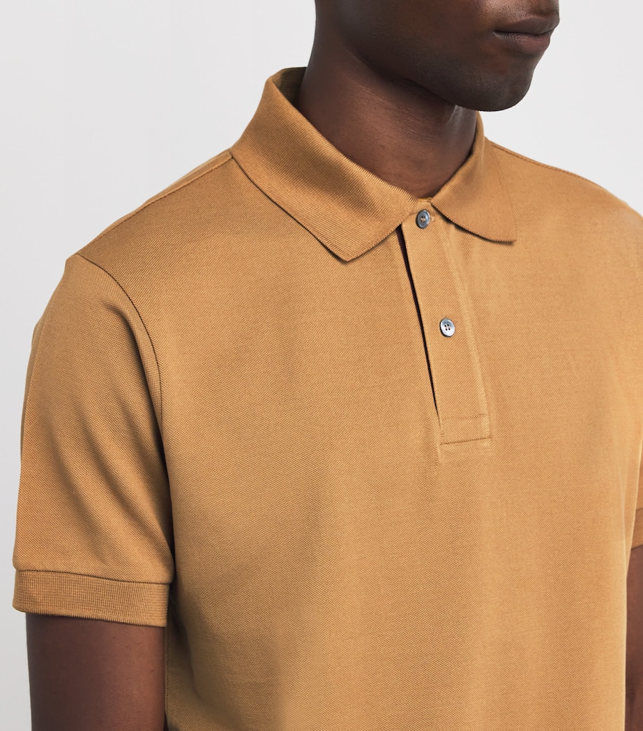 Cotton Artist Stripe Placket Polo Shirt 61_MEDIUM BEIGE Image 6