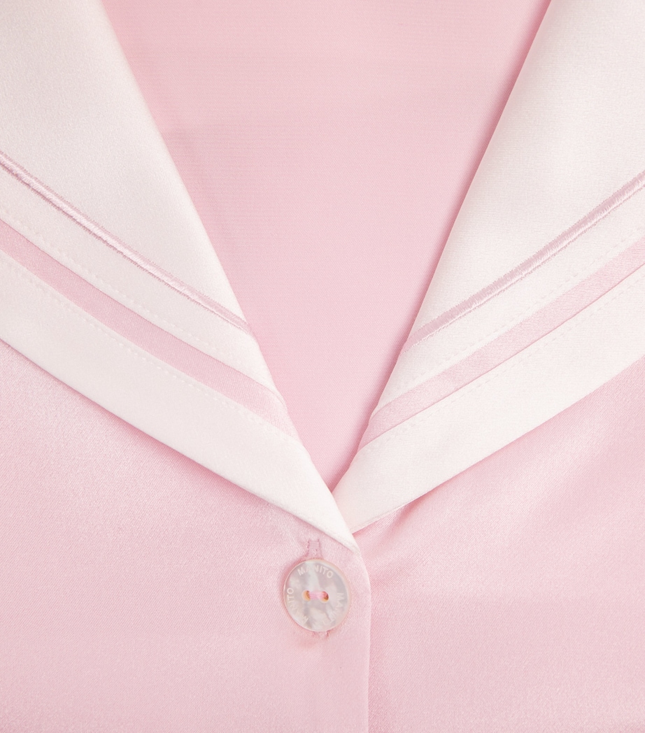 Mulberry Silk Pyjama Set PINK/WHITE Image 5