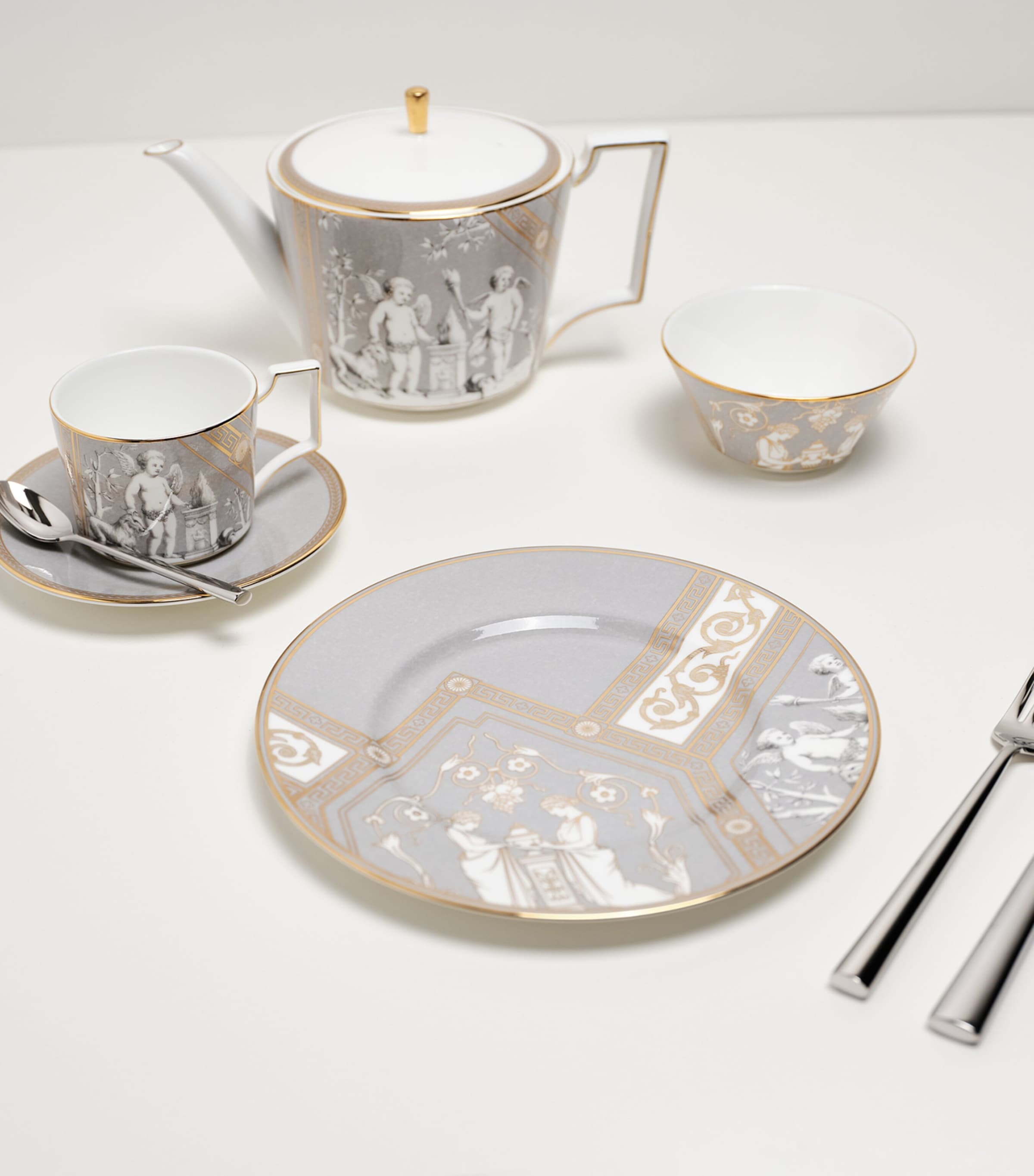 Bone China Renaissance Rice Bowl (11cm) GREY Image 2