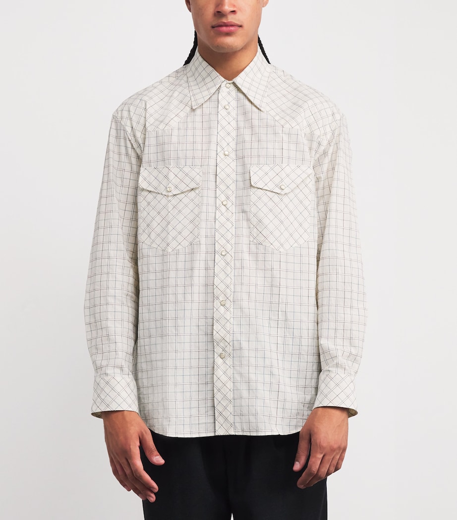 Cotton Check Western Shirt OFF WHI/MULT MU354 Image 3