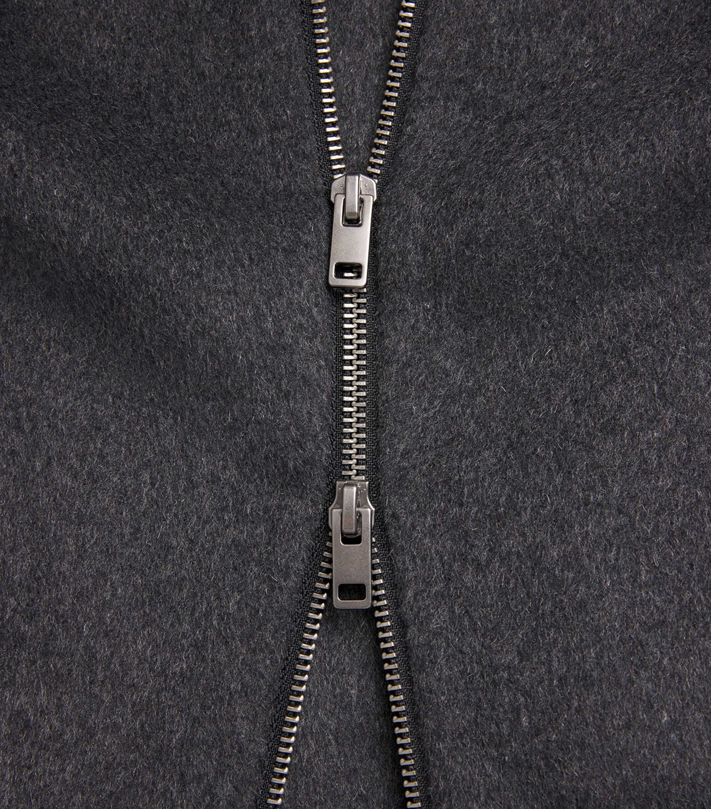 Wool-Blend Collared Jacket 008HBK H BLACK Image 5