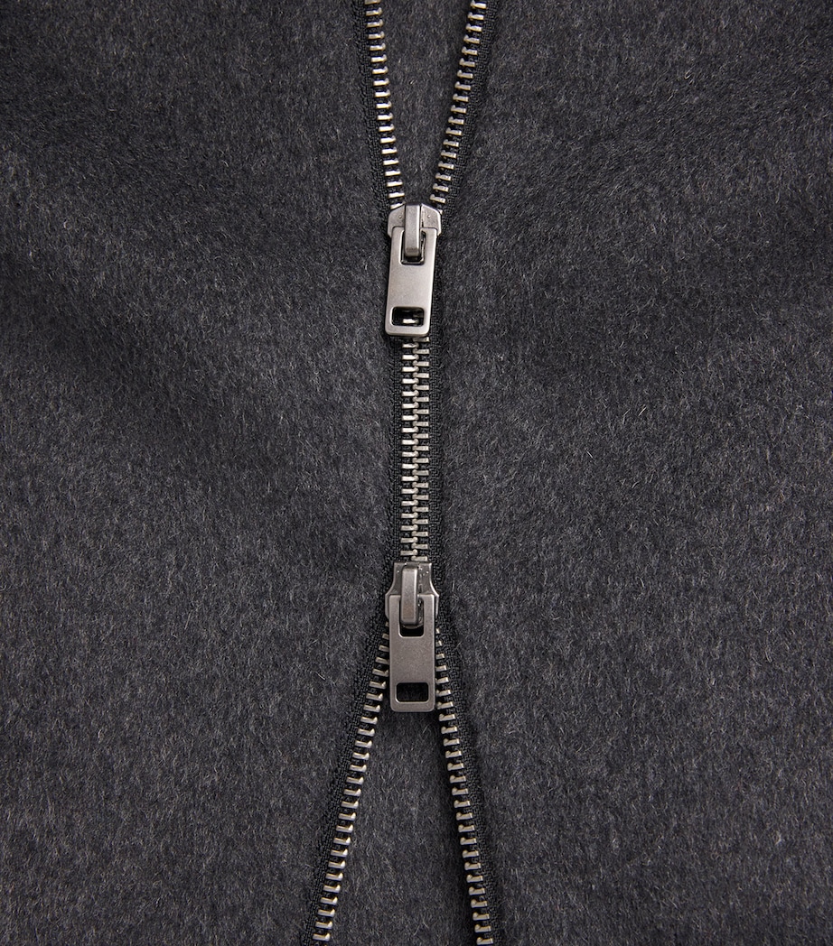 Wool-Blend Collared Jacket 008HBK H BLACK Image 5