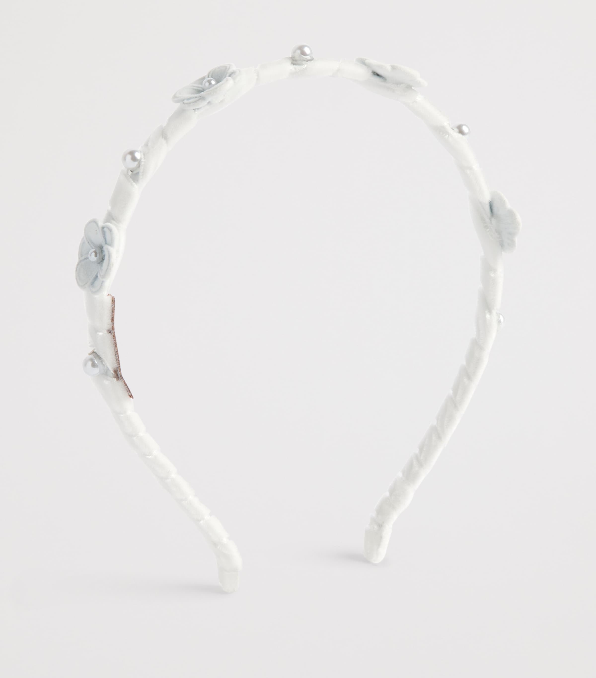 Monnalisa Velvet Flower-Detail Headband Panna Image 2