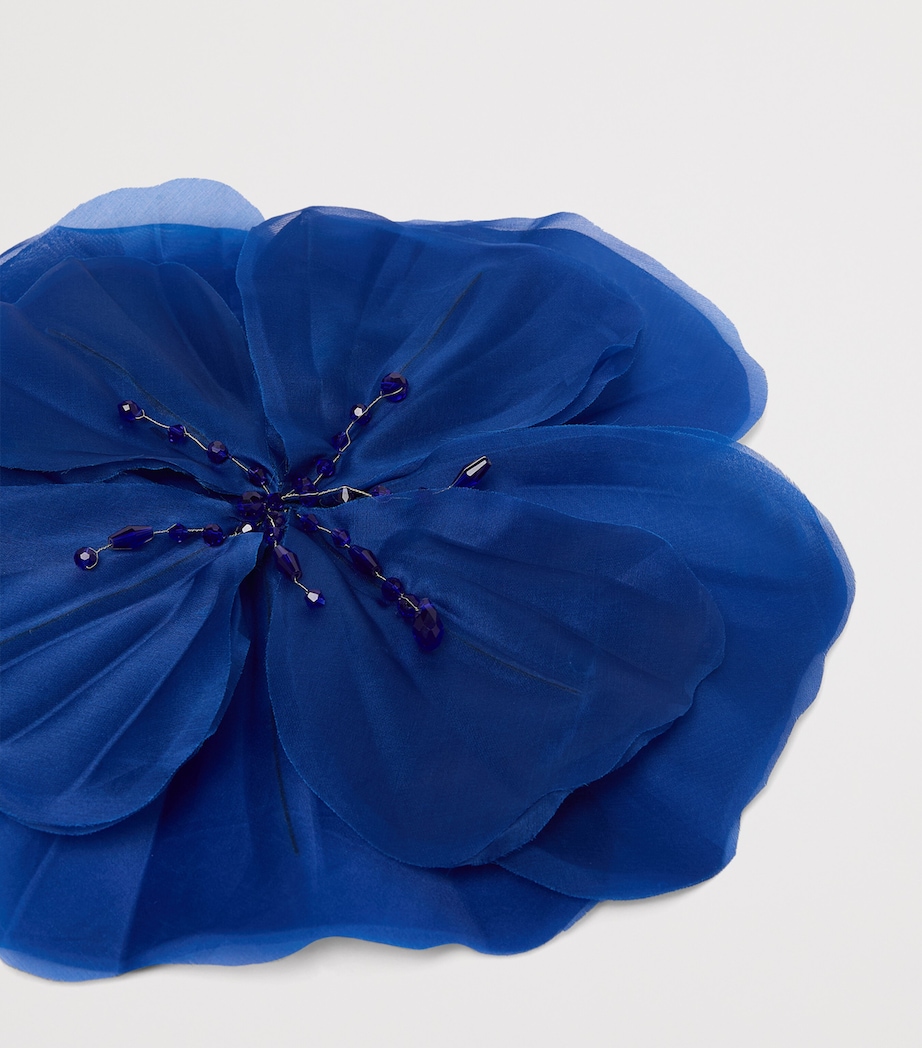 Marina Rinaldi Silk Organza Flower Brooch Cornflower Blue Image 4