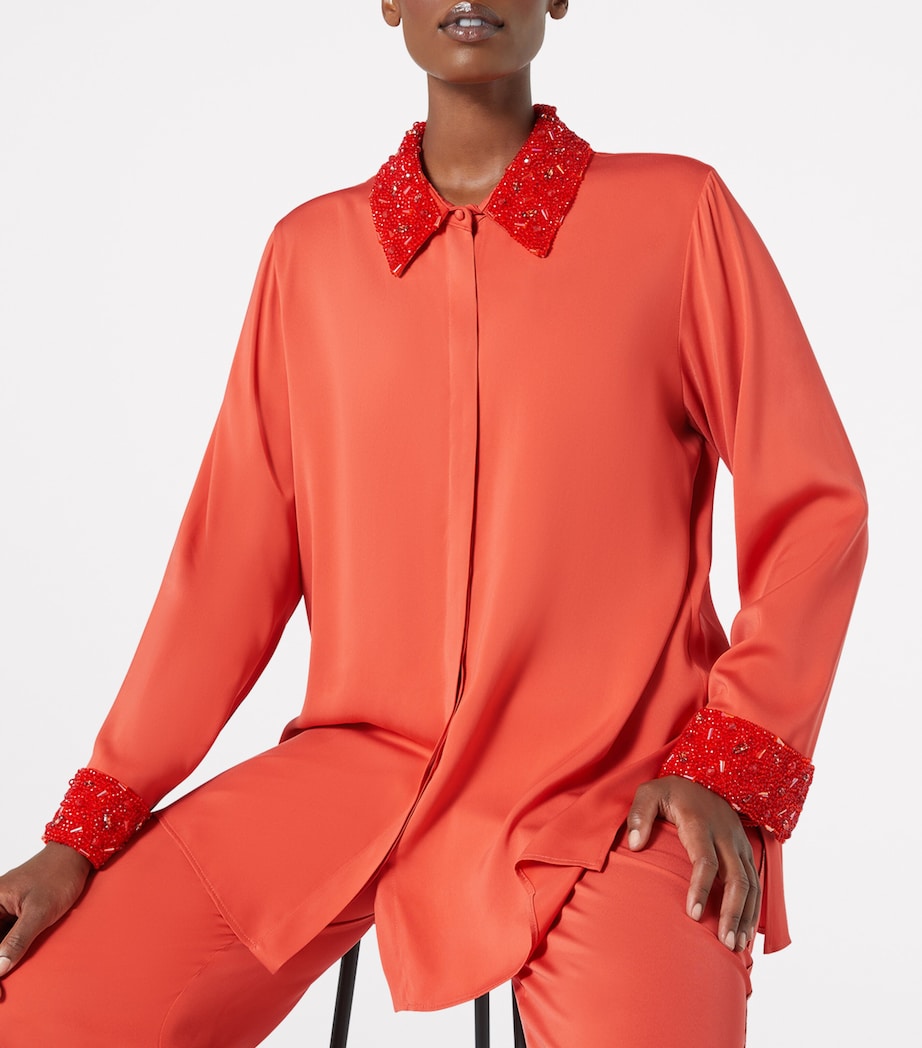 x Dima Ayad Embellished-Detail Zagara Shirt RED Image 5