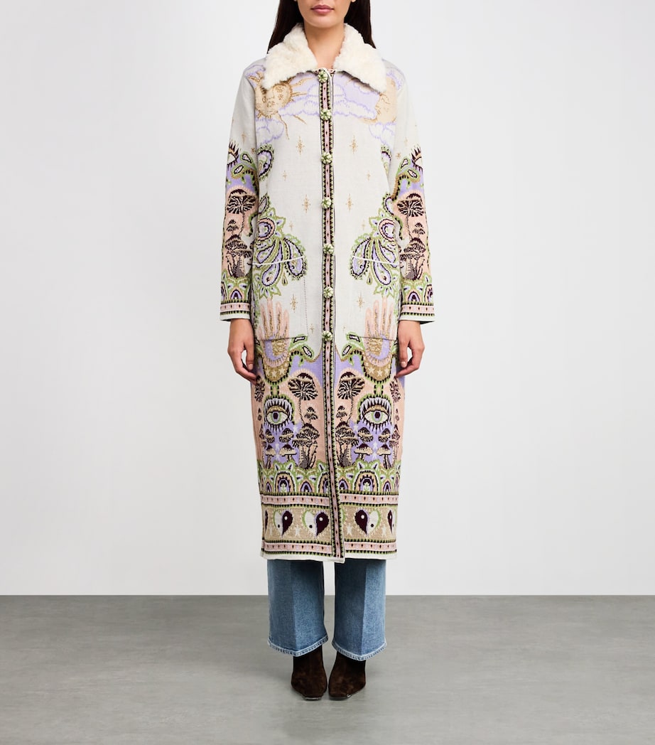 Jacquard Written In The Stars Coat WRTN IN TH STRS CREM Image 3