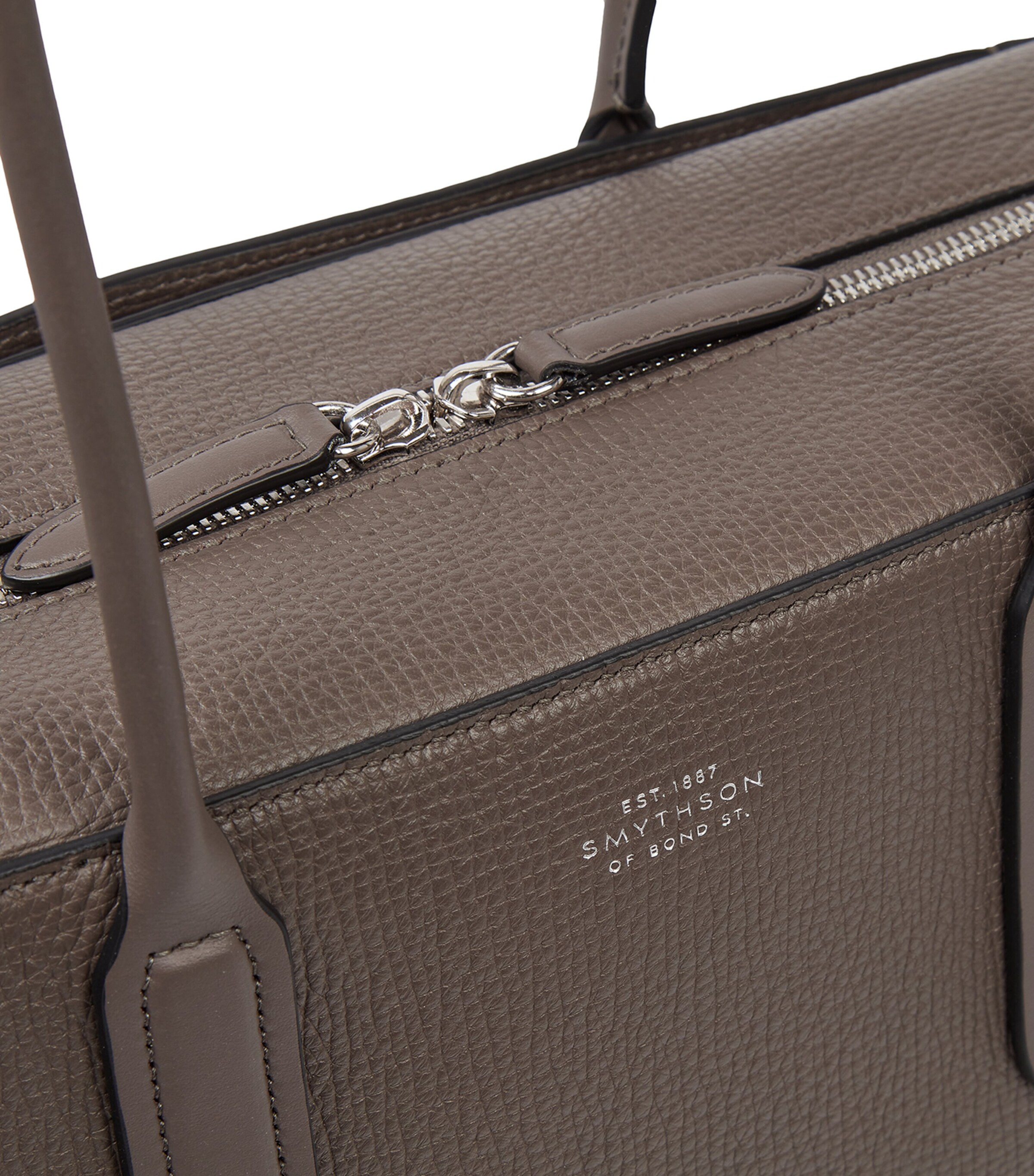 Smythson Grained Lytton Shoulder Bag Dark Taupe Image 7