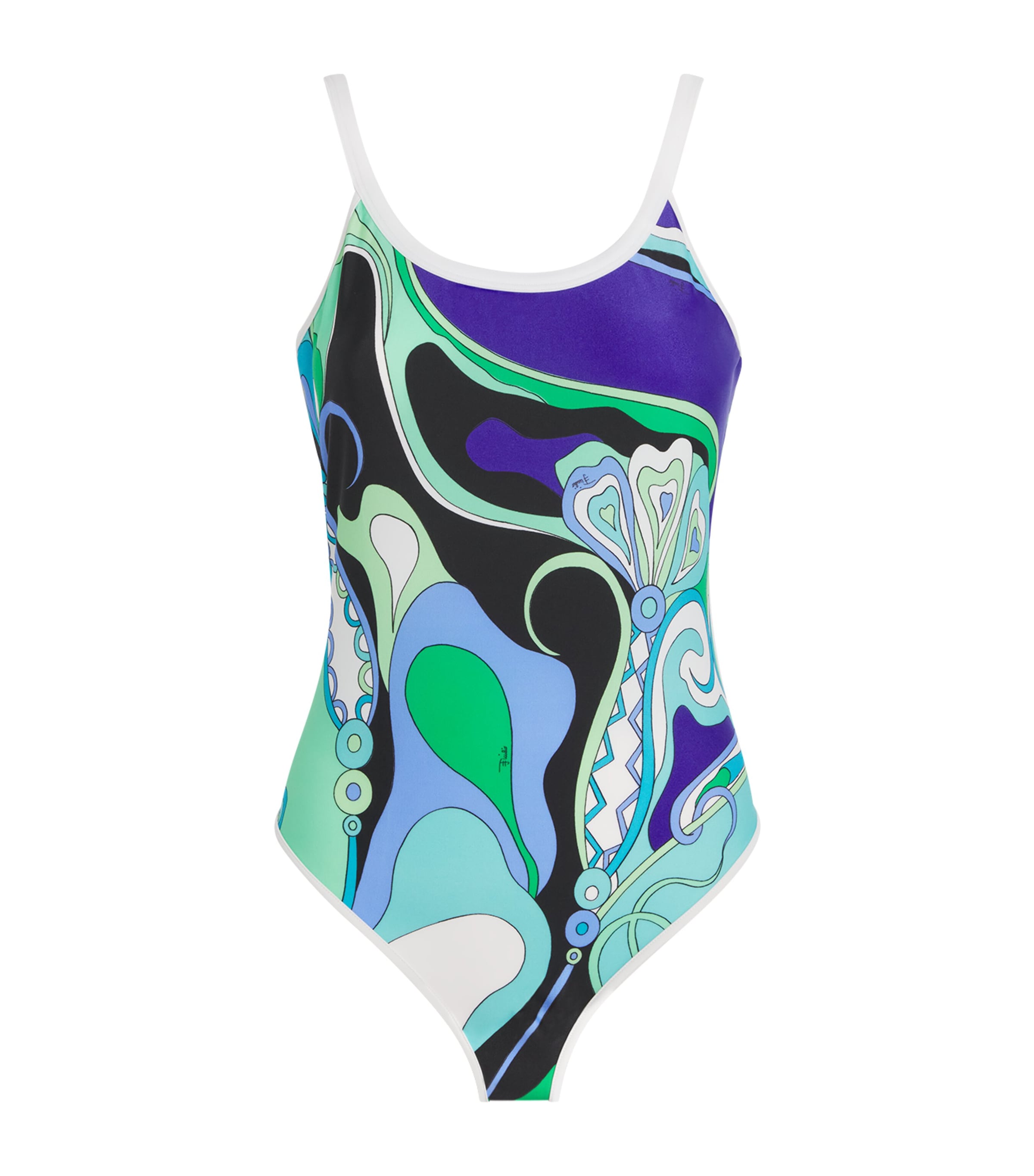 Pucci Low-back Orchidee Swimsuit In Metallic