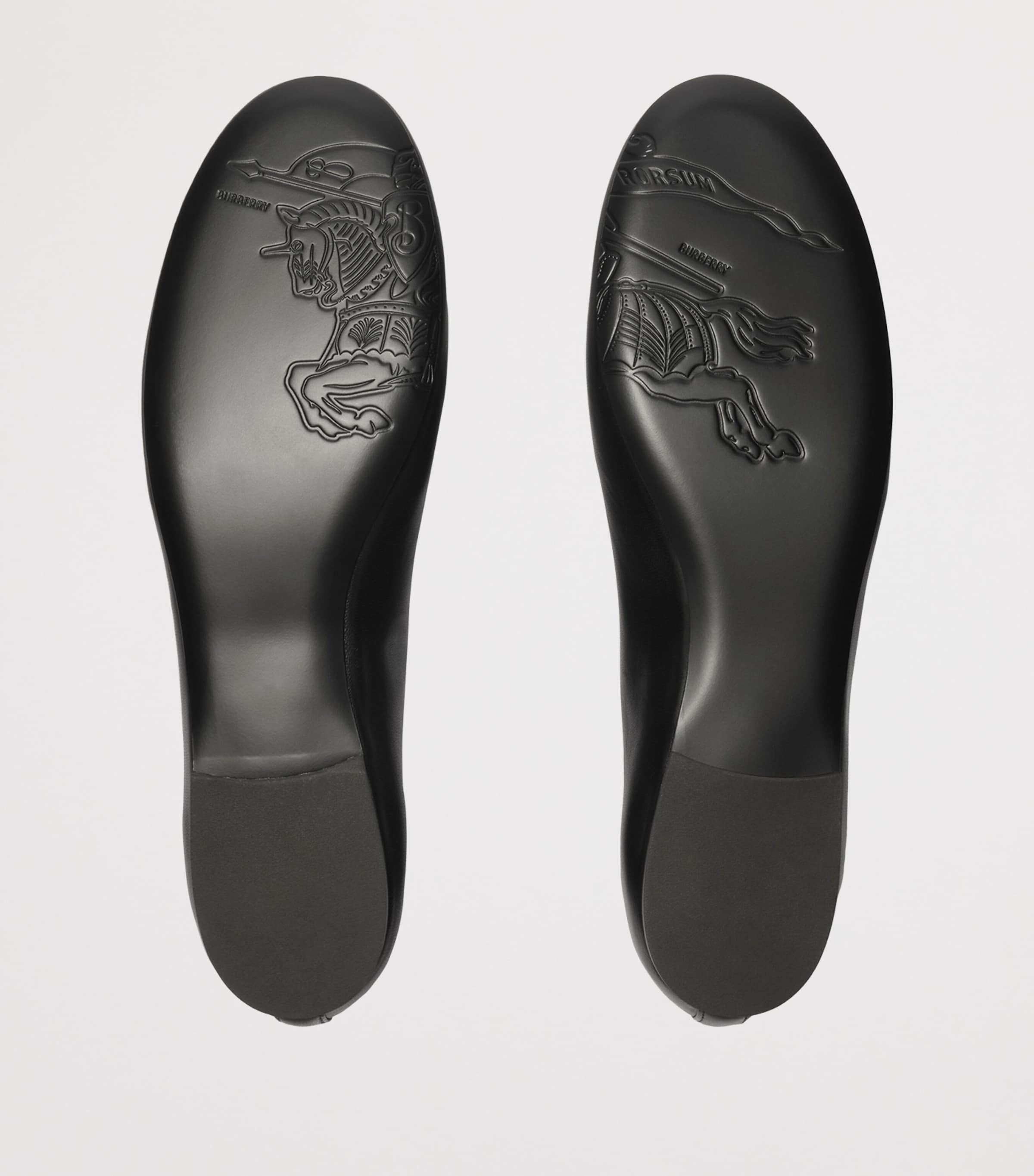 Burberry Leather Check-Trim Robin Ballet Flats Black Image 5
