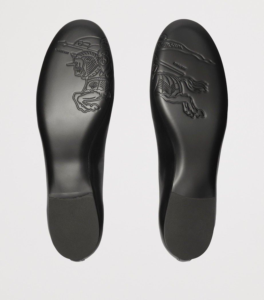 Burberry Leather Check-Trim Robin Ballet Flats Black Image 5