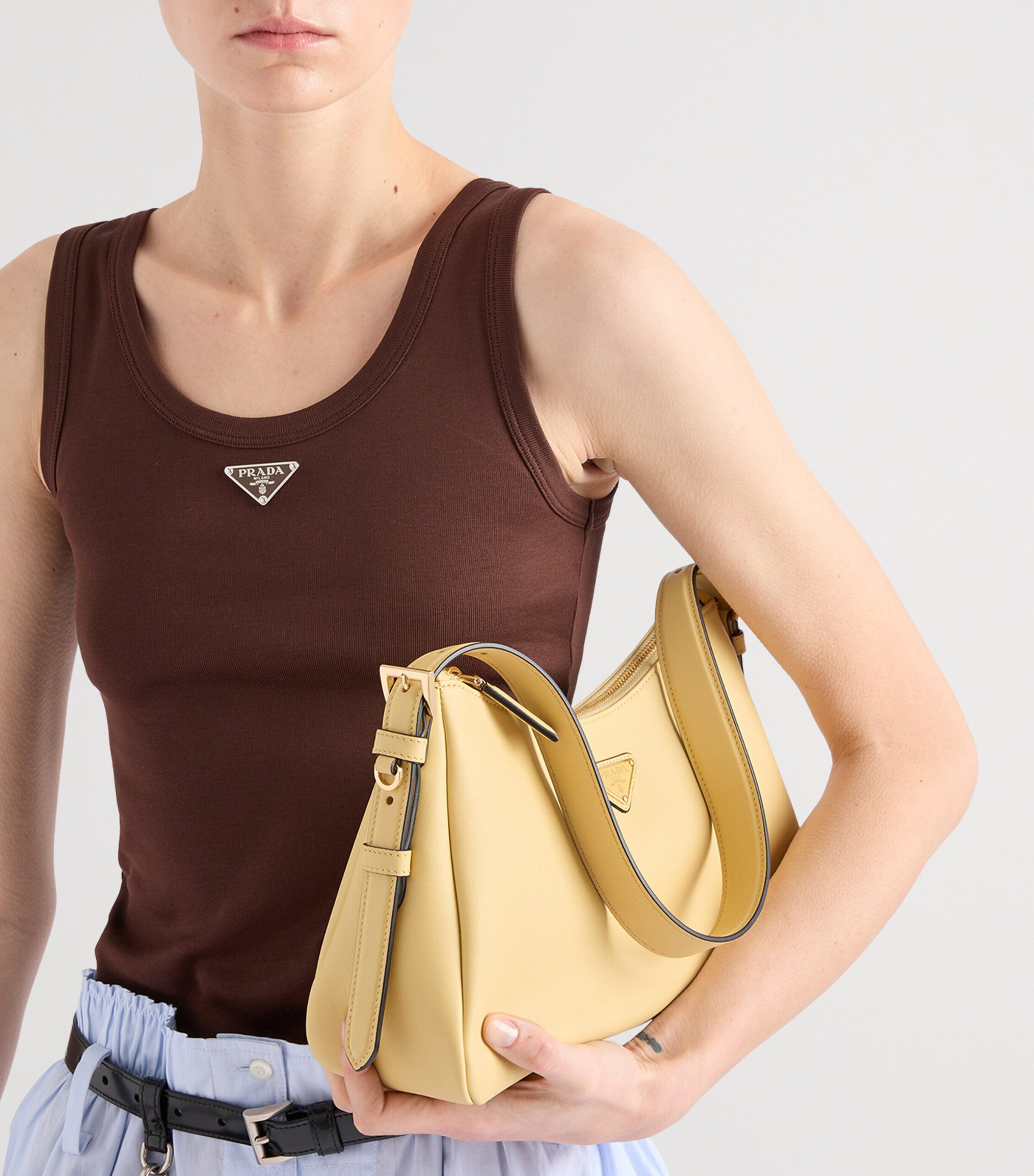Prada Womens Ribbed Triangle Tank Top Image 6