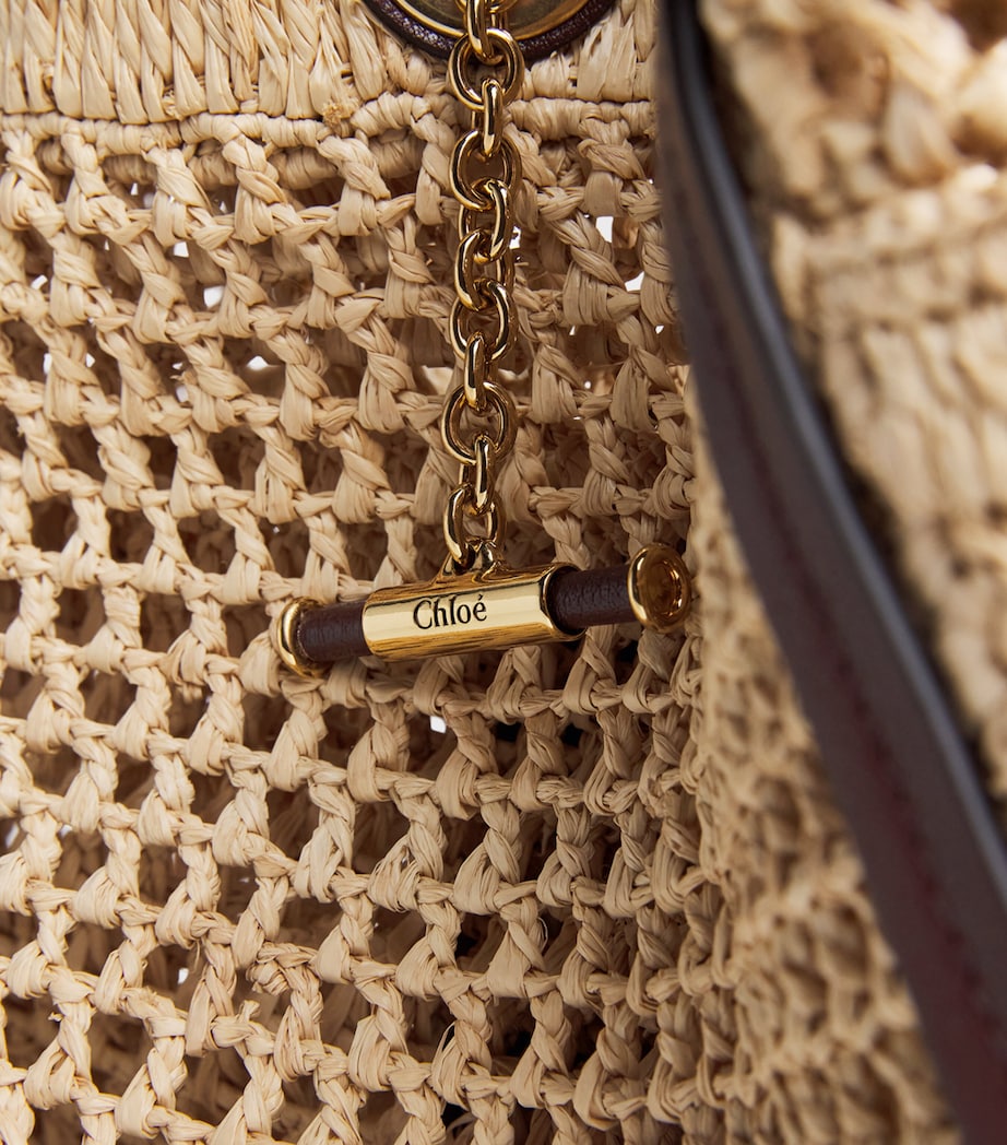 Chloé Raffia Iconic Logo Tote Bag Hot Sand Image 4