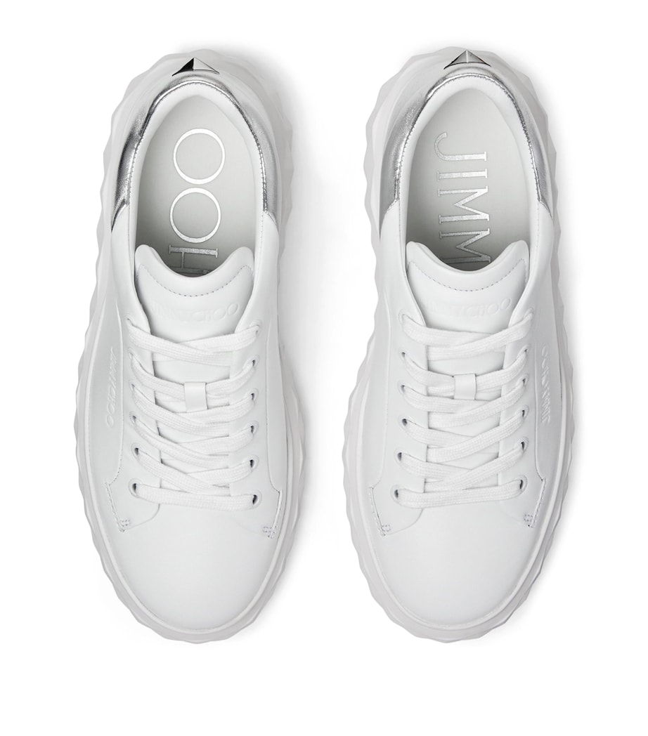 Diamond Light Maxi Leather Sneakers V WHITE/SILVER Image 3