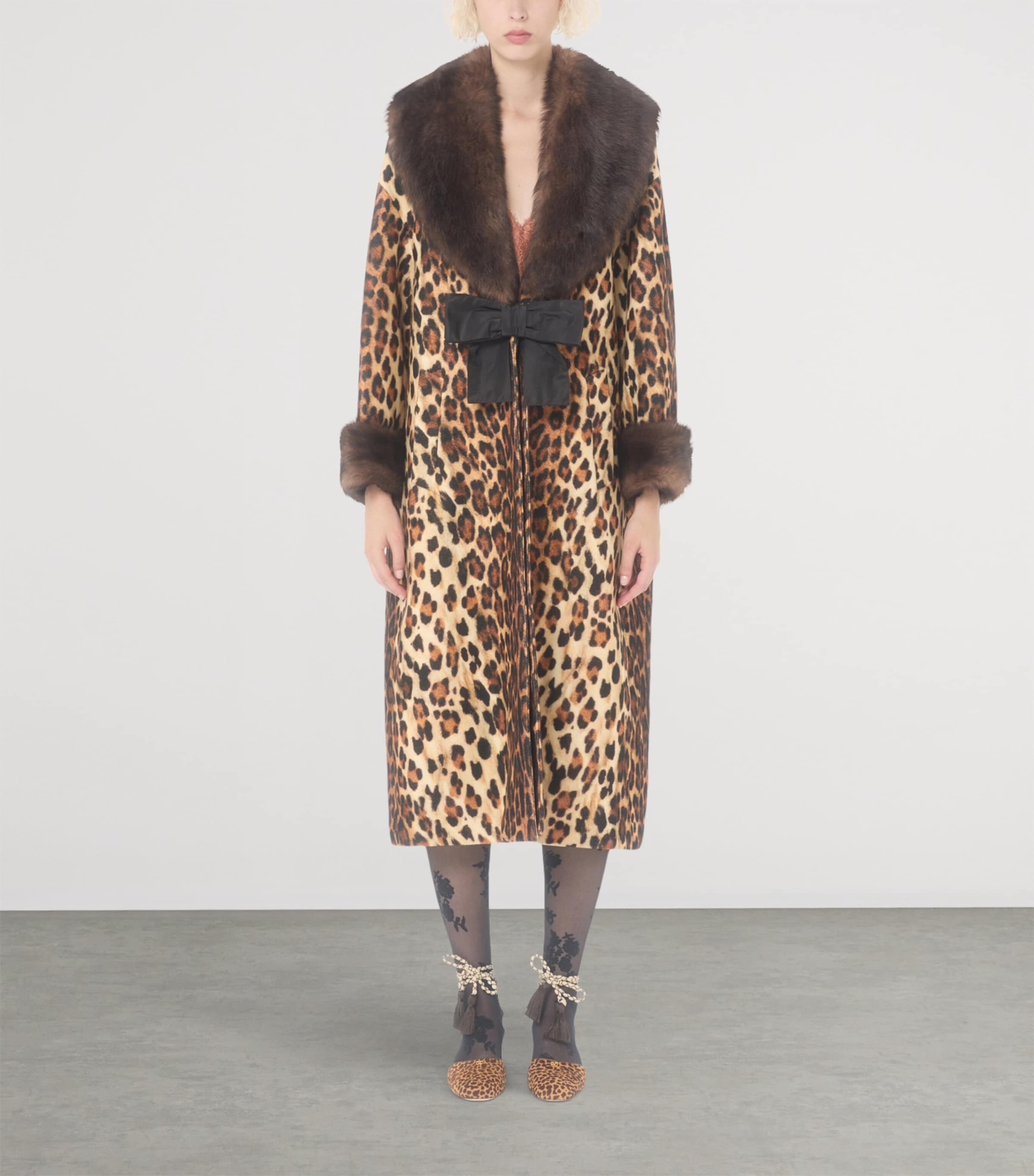 Wool Leopard Print Coat C4L Image 2