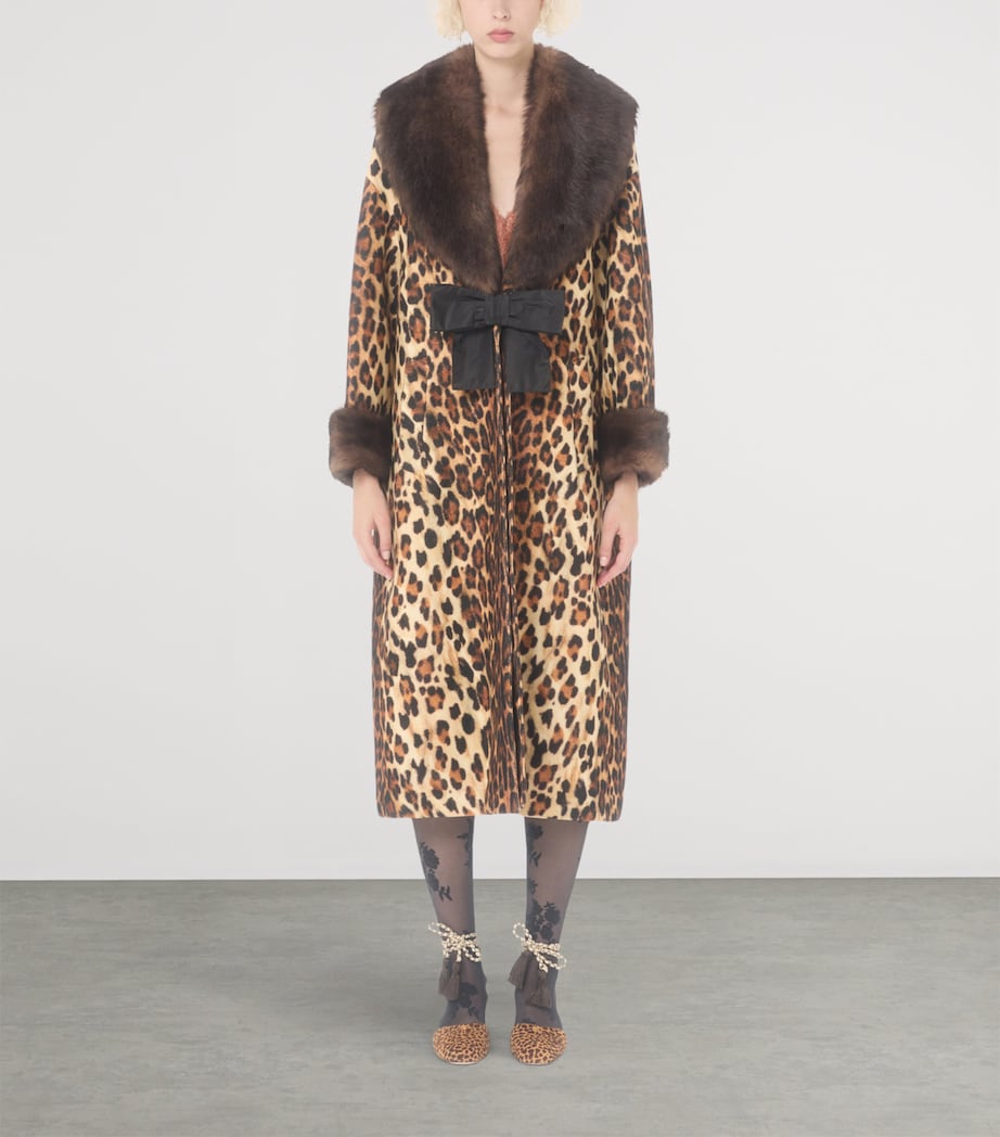 Wool Leopard Print Coat C4L Image 2
