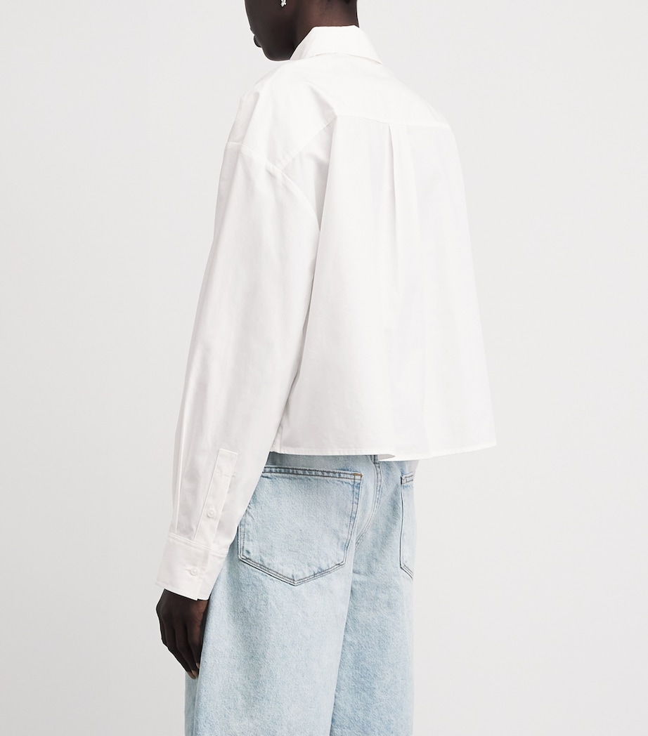 Maje Womens Cotton Bow-Embellished Shirt White Image 5