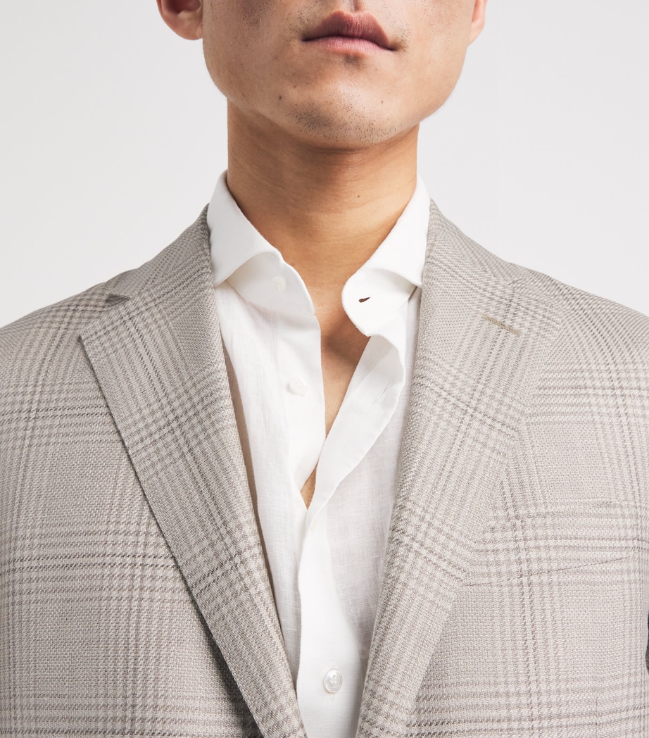 Corneliani Mens Check Leader Soft Blazer Natural / Beige Image 3