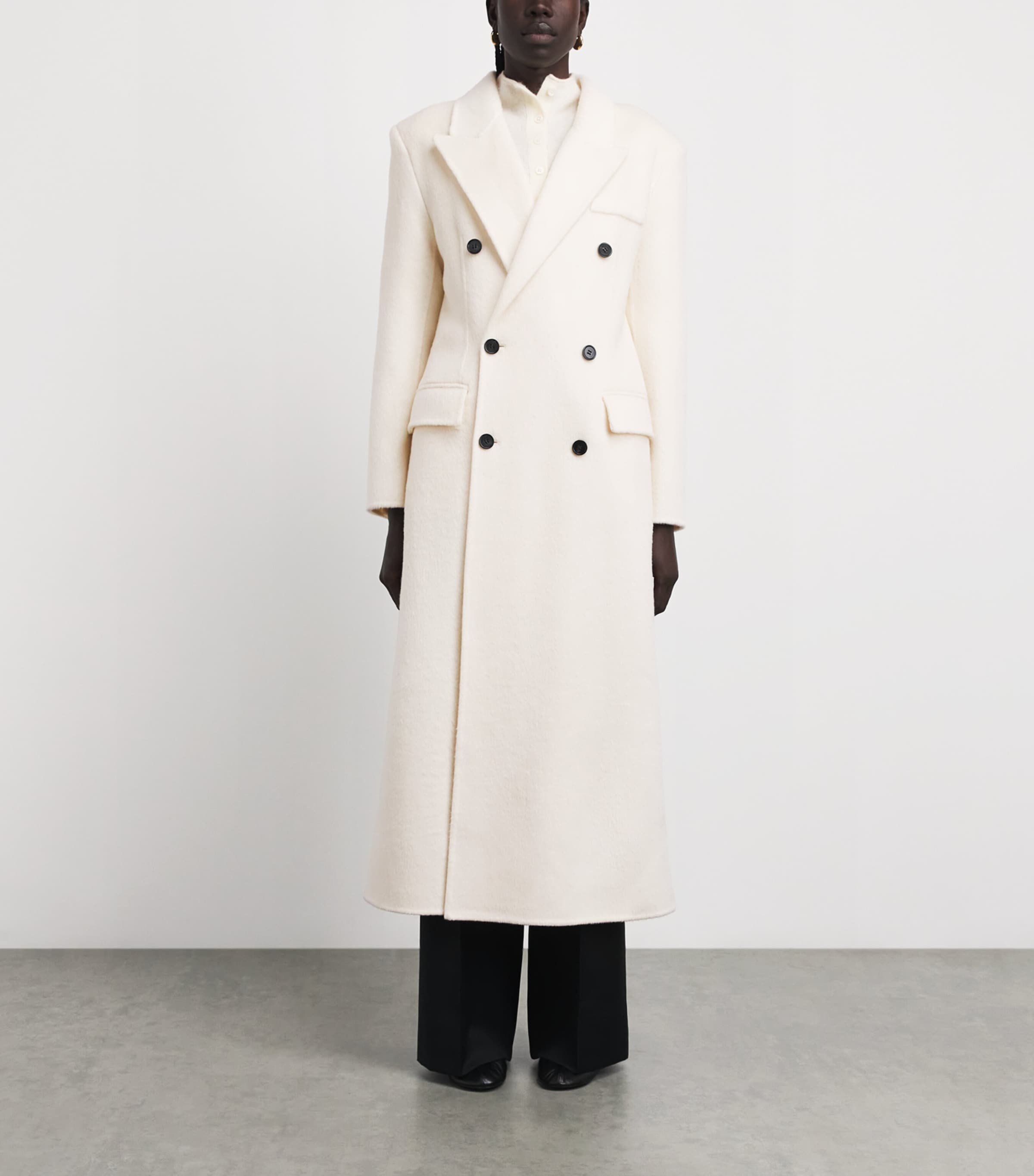 Voranida Womens Double-Breasted Taren Overcoat Ecru Image 4