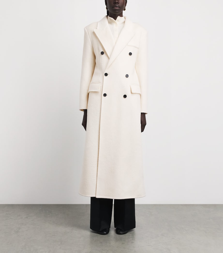 Voranida Womens Double-Breasted Taren Overcoat Ecru Image 4