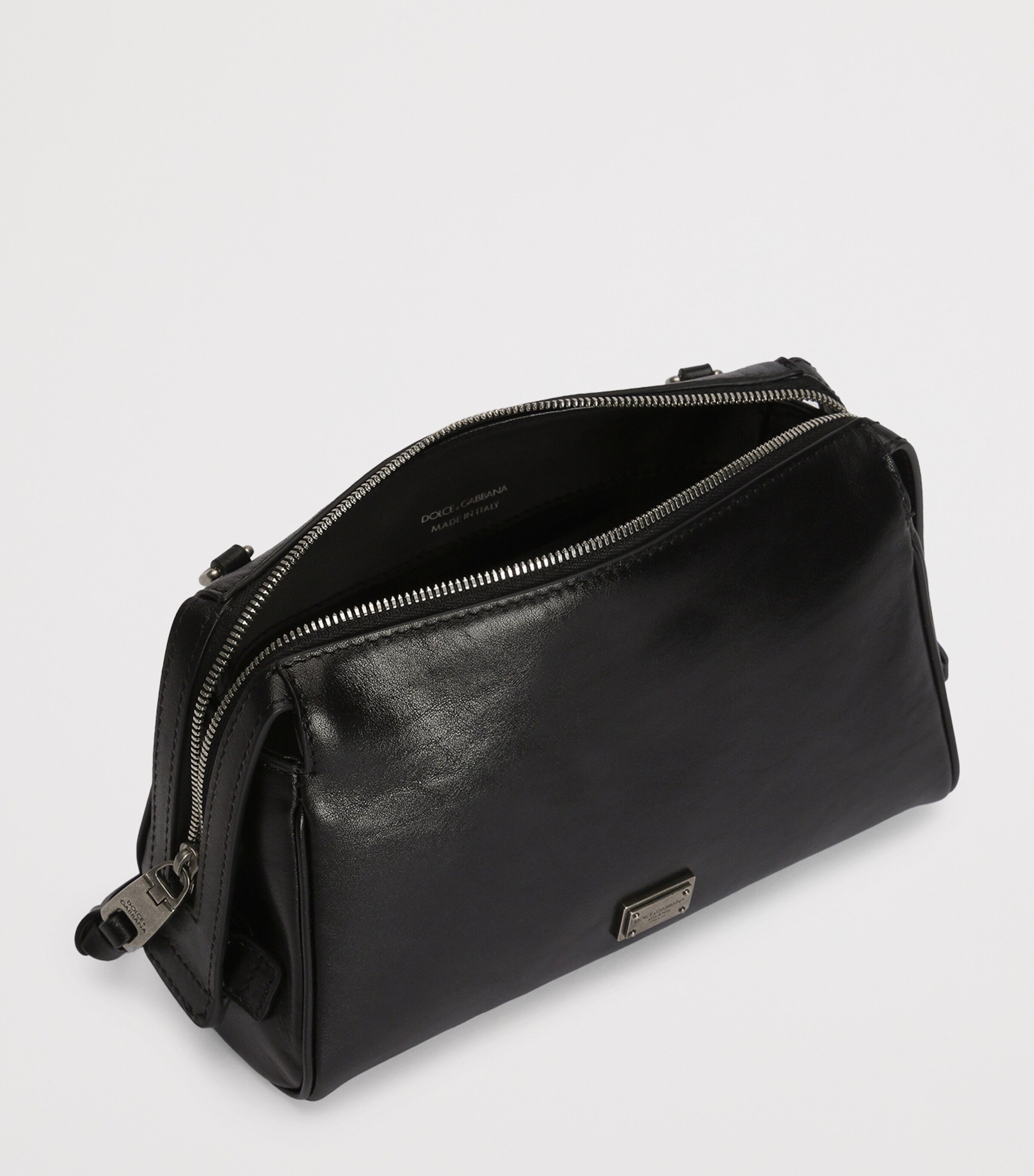 Dolce&Gabbana Calfskin Vittoria Shoulder Bag Black Image 5